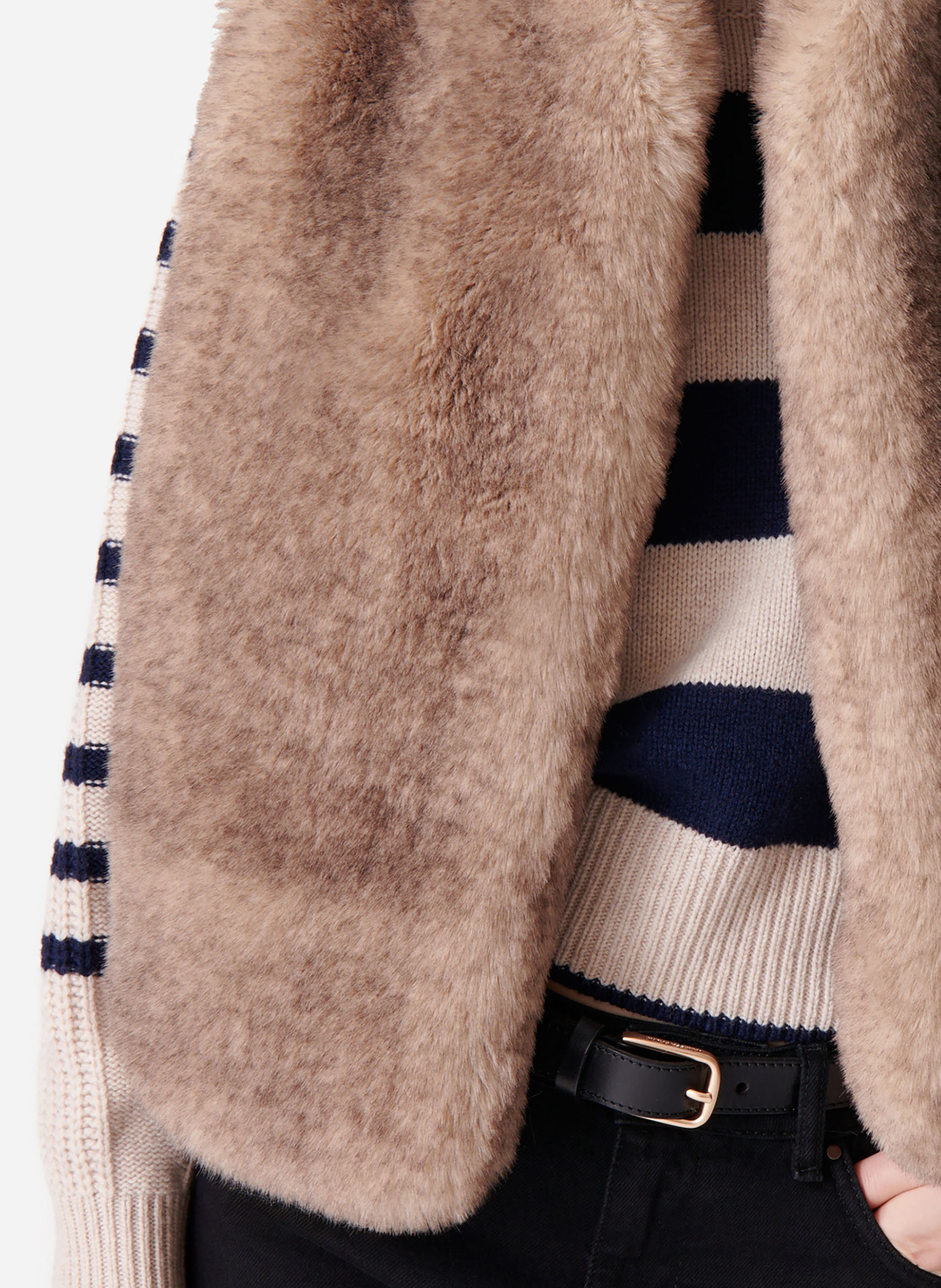 Veste sans manches effet fourrure VANESSA BRUNO Beige