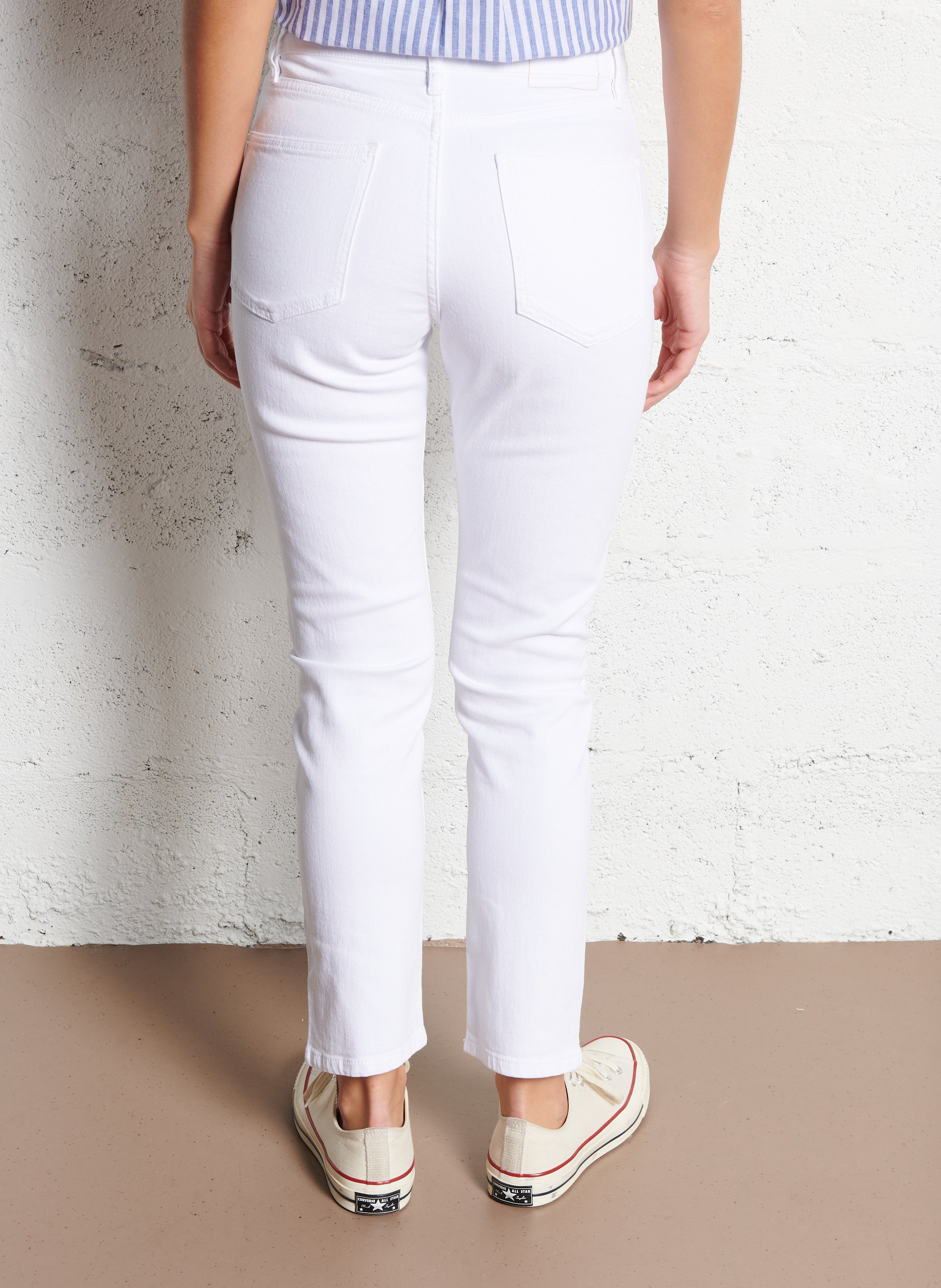 Slim-fit cotton-blend jeans ACQUAVERDE White