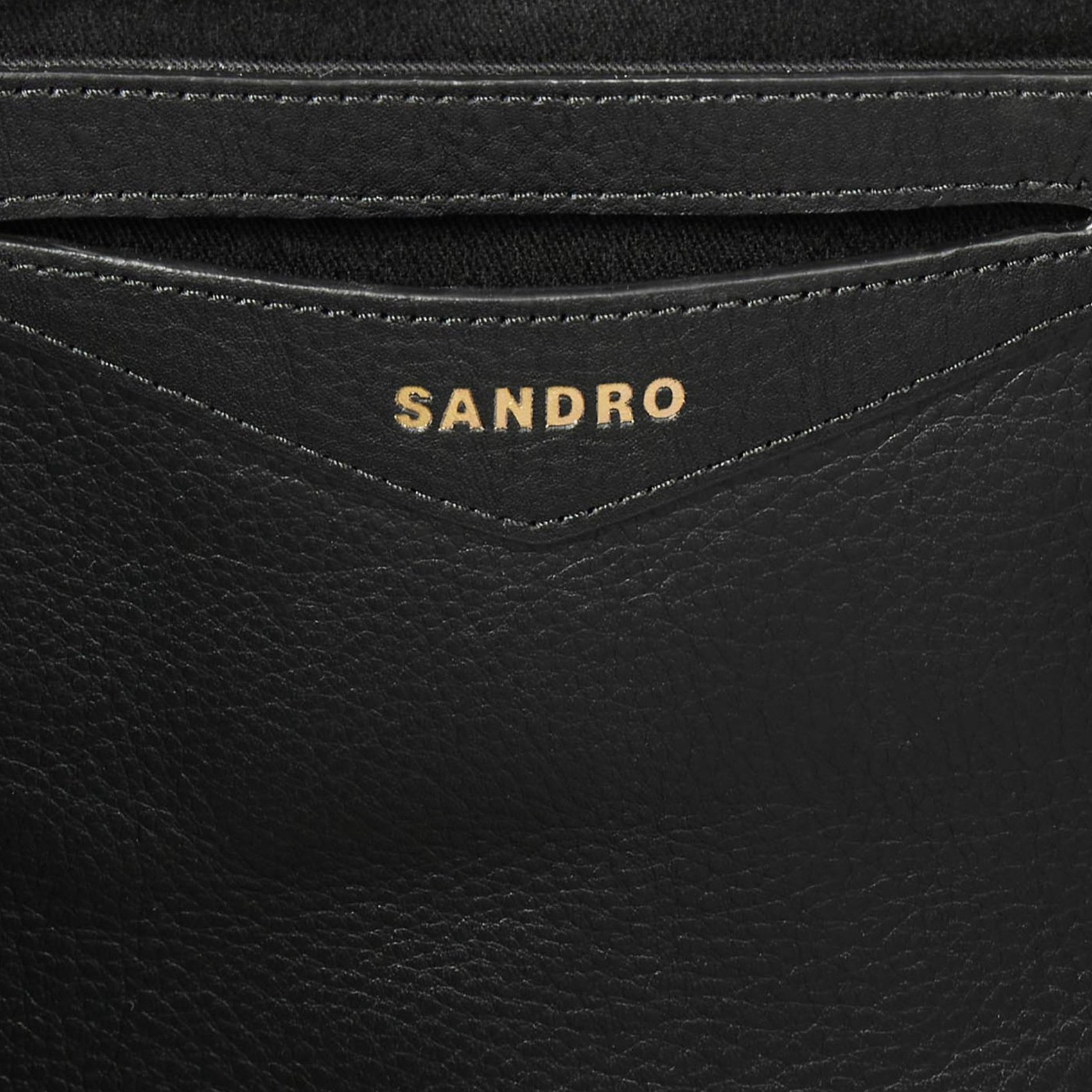 Sac cabas en cuir souple  SANDRO Noir