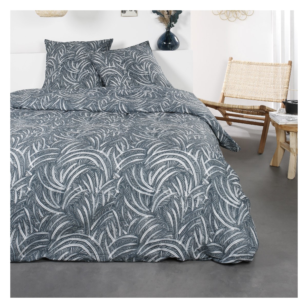 Printed cotton bedding set TODAY LINGE DE MAISON Blue