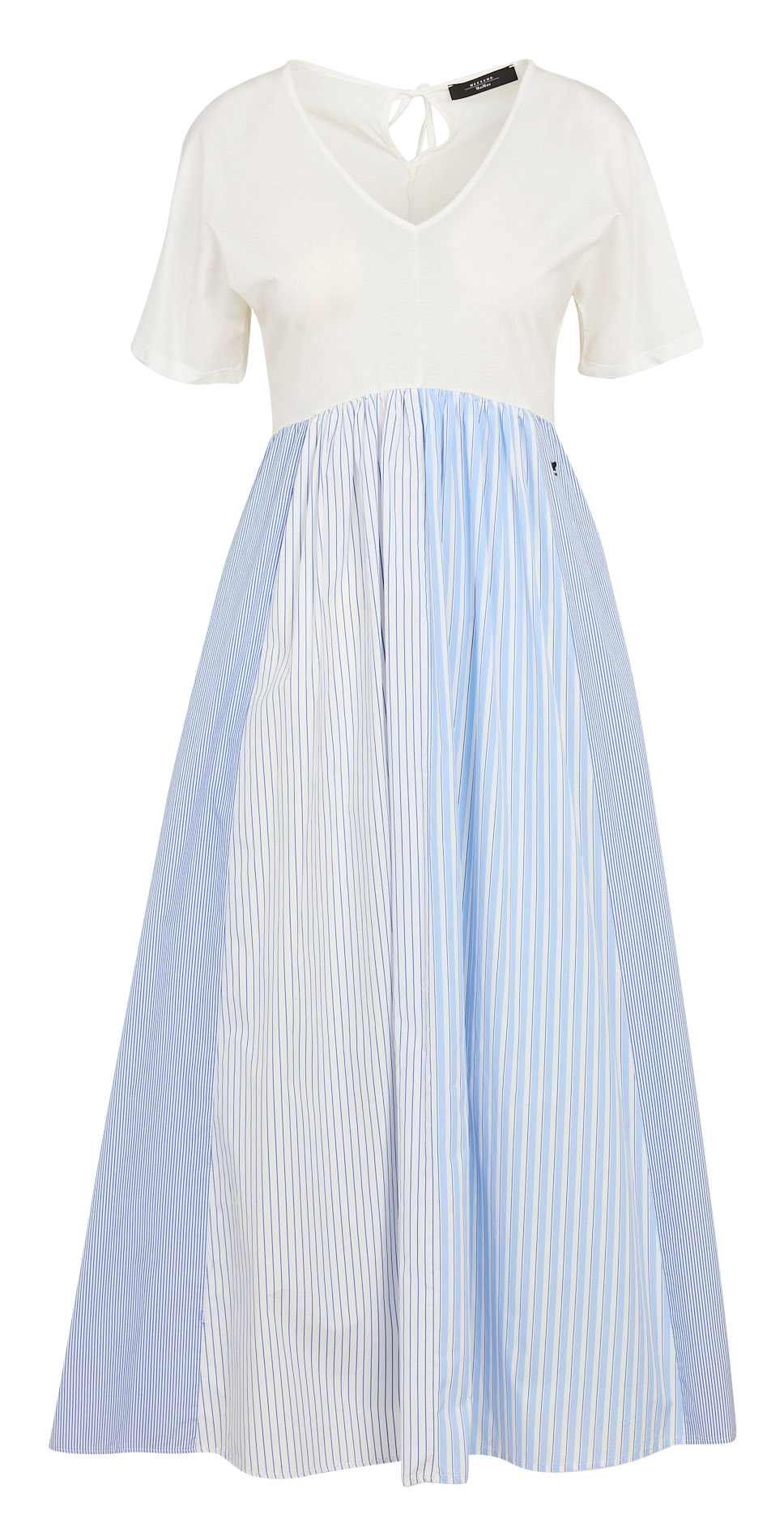 Midi-A-Linie-Kleid in Bicolor Weiss