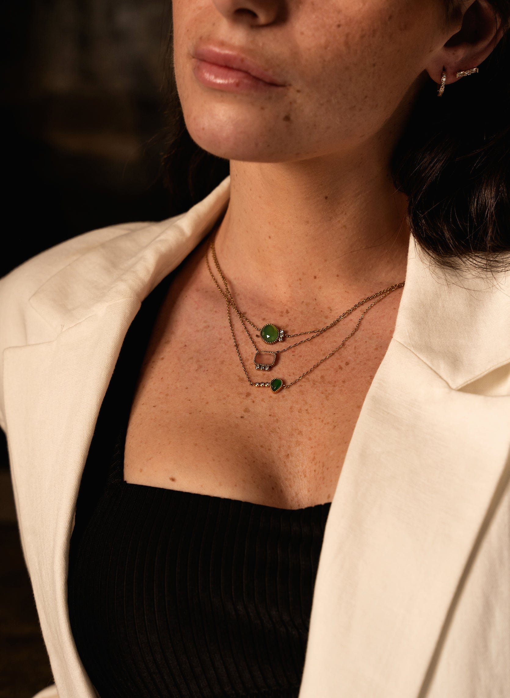 Chain necklace Tyche AEC Paris Green