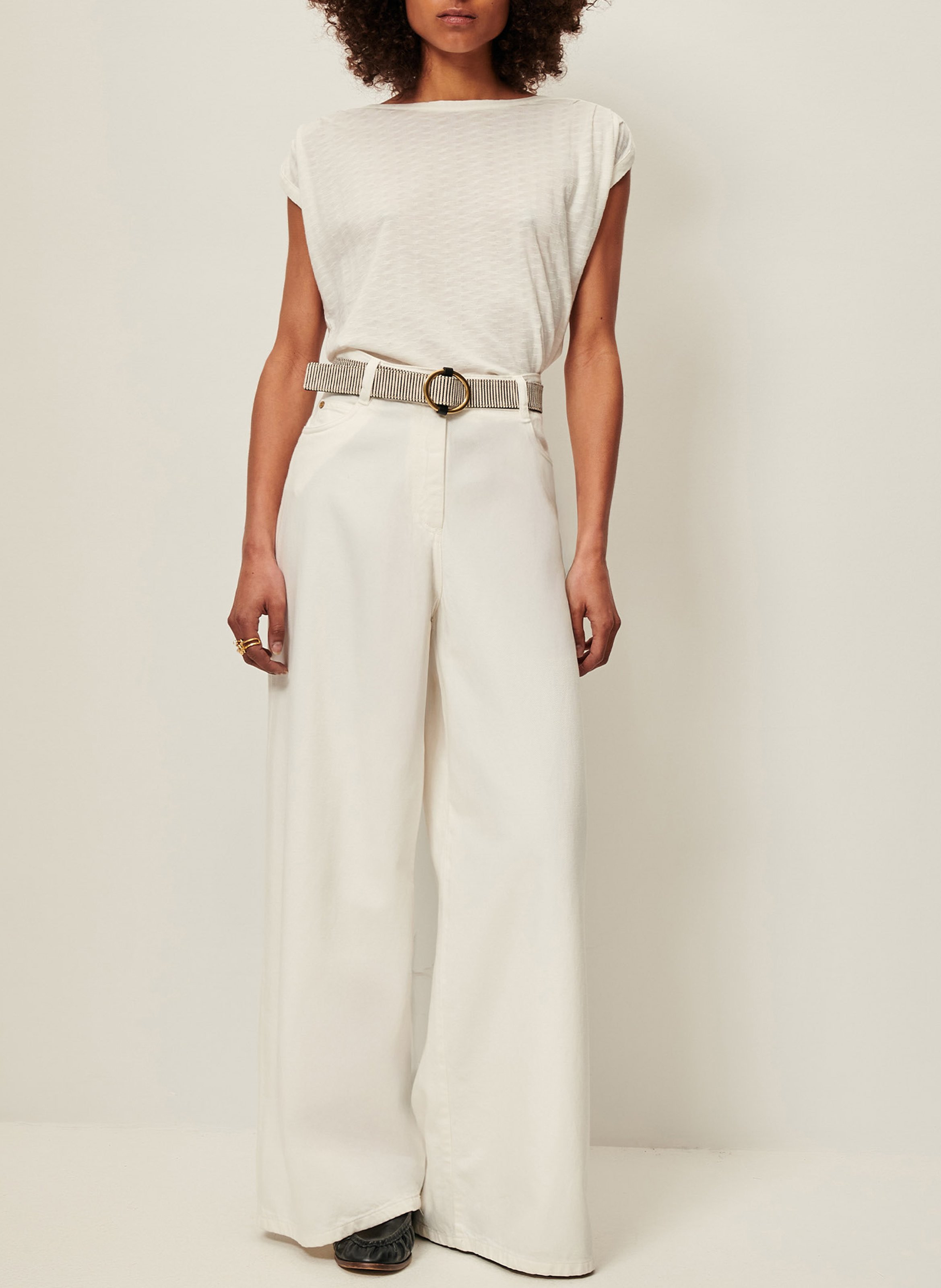 Weites Top mit U-Boot-Ausschnitt SESSUN Beige