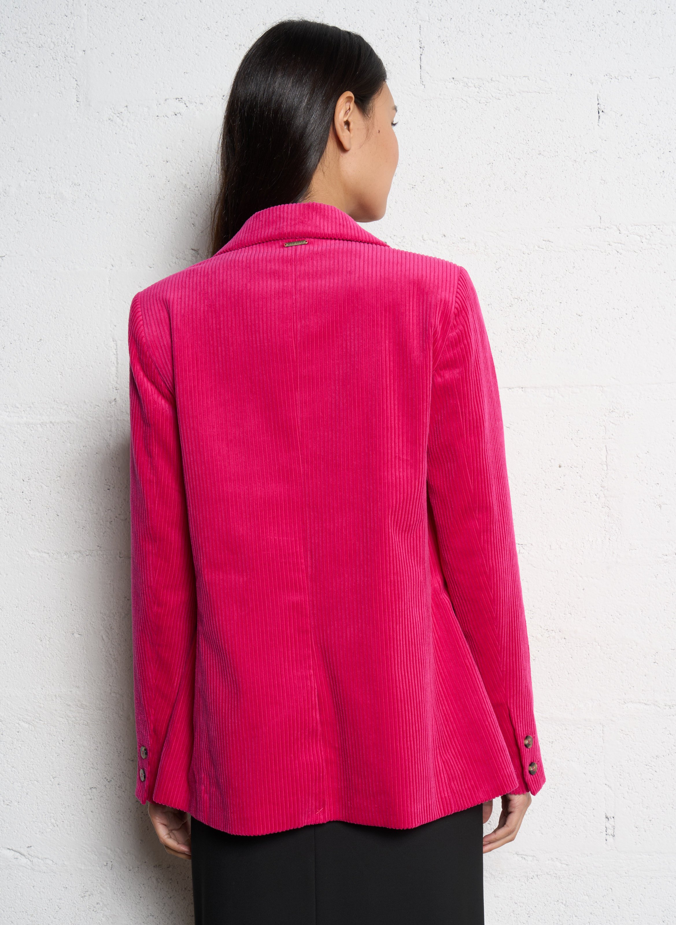Gerade geschnittener Blazer aus Baumwolle ONE STEP Rosa