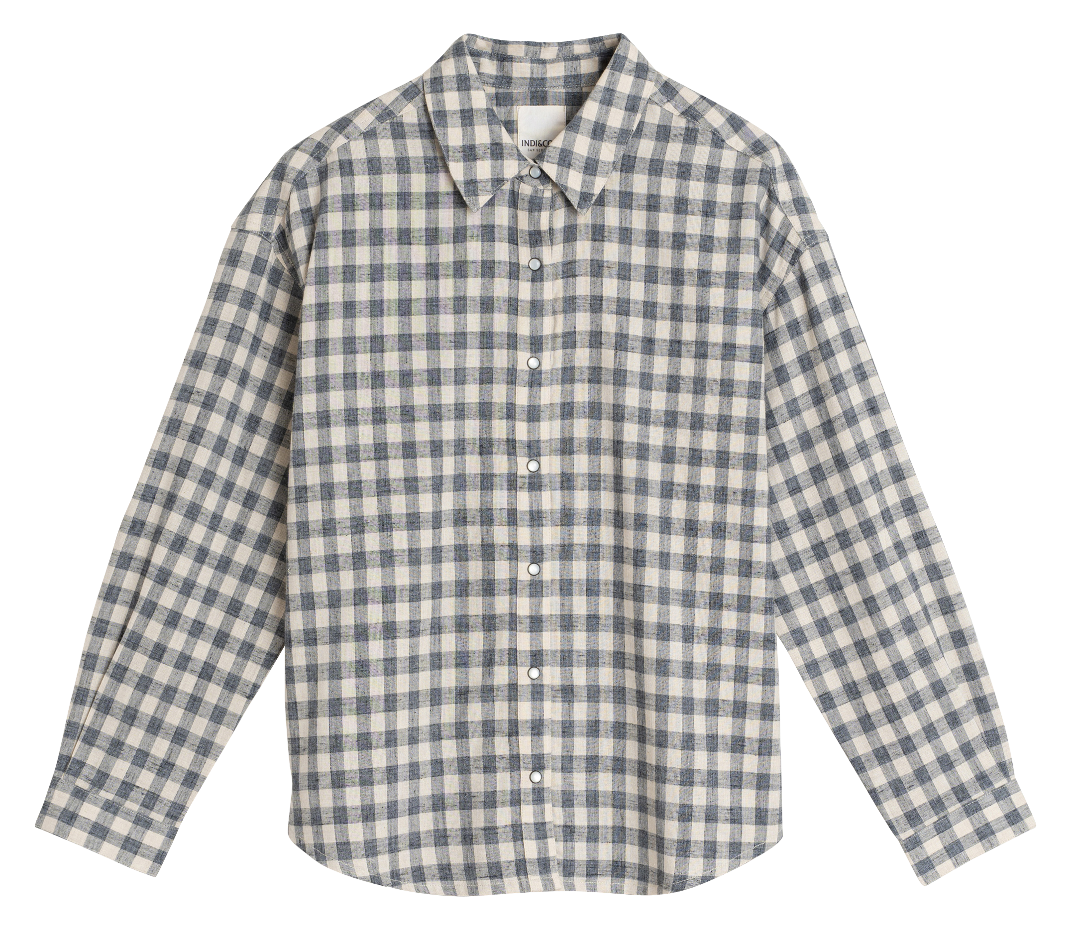 Checked button-up shirt INDI & COLD Blue