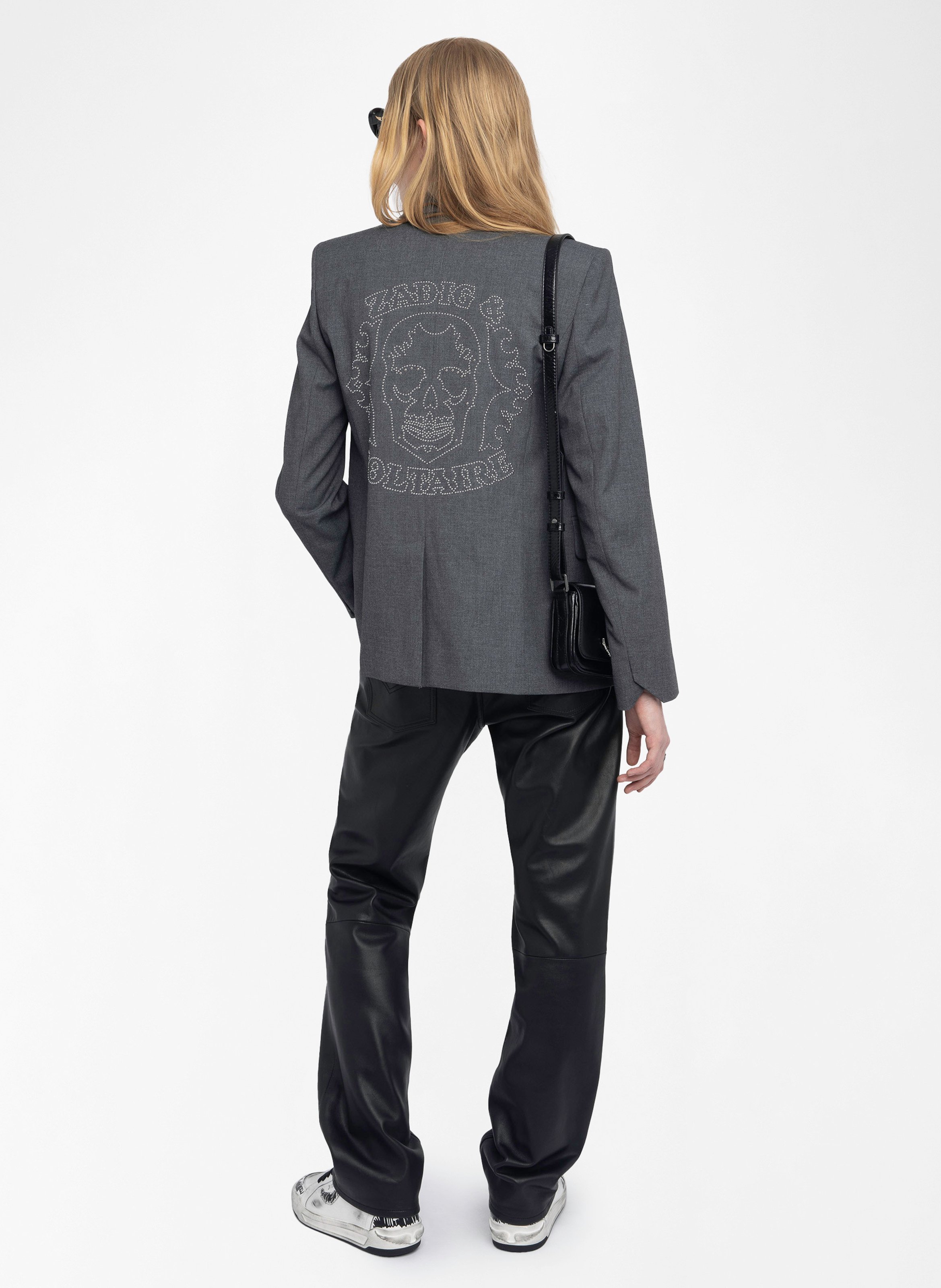 Straight blazer with rhinestones ZADIG&VOLTAIRE Grey