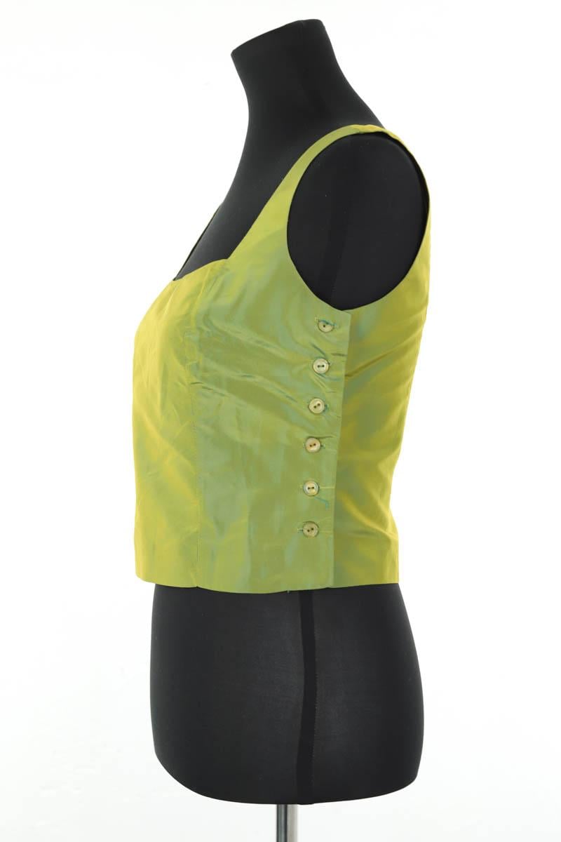 Sleeveless silk top TARA JARMON - Seconde Main Green