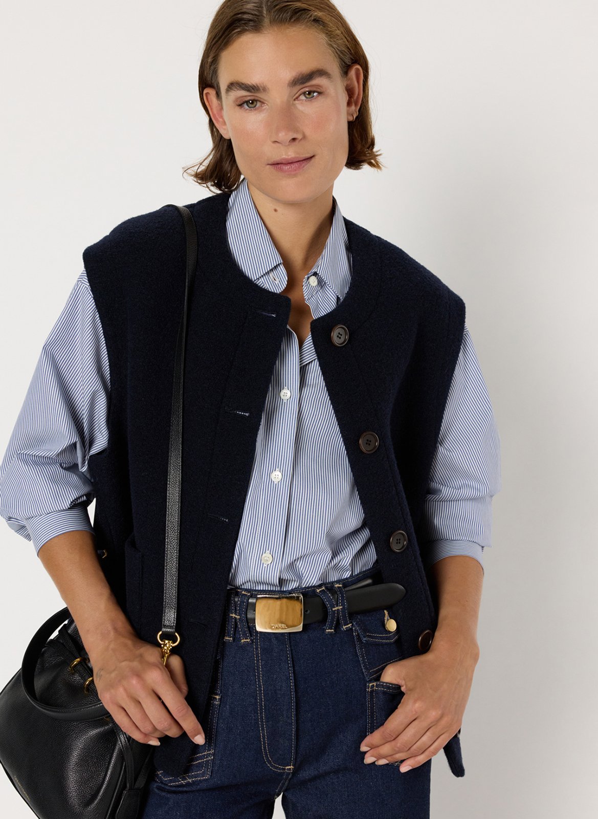 Round-neck wool jacket GERARD DAREL Blue