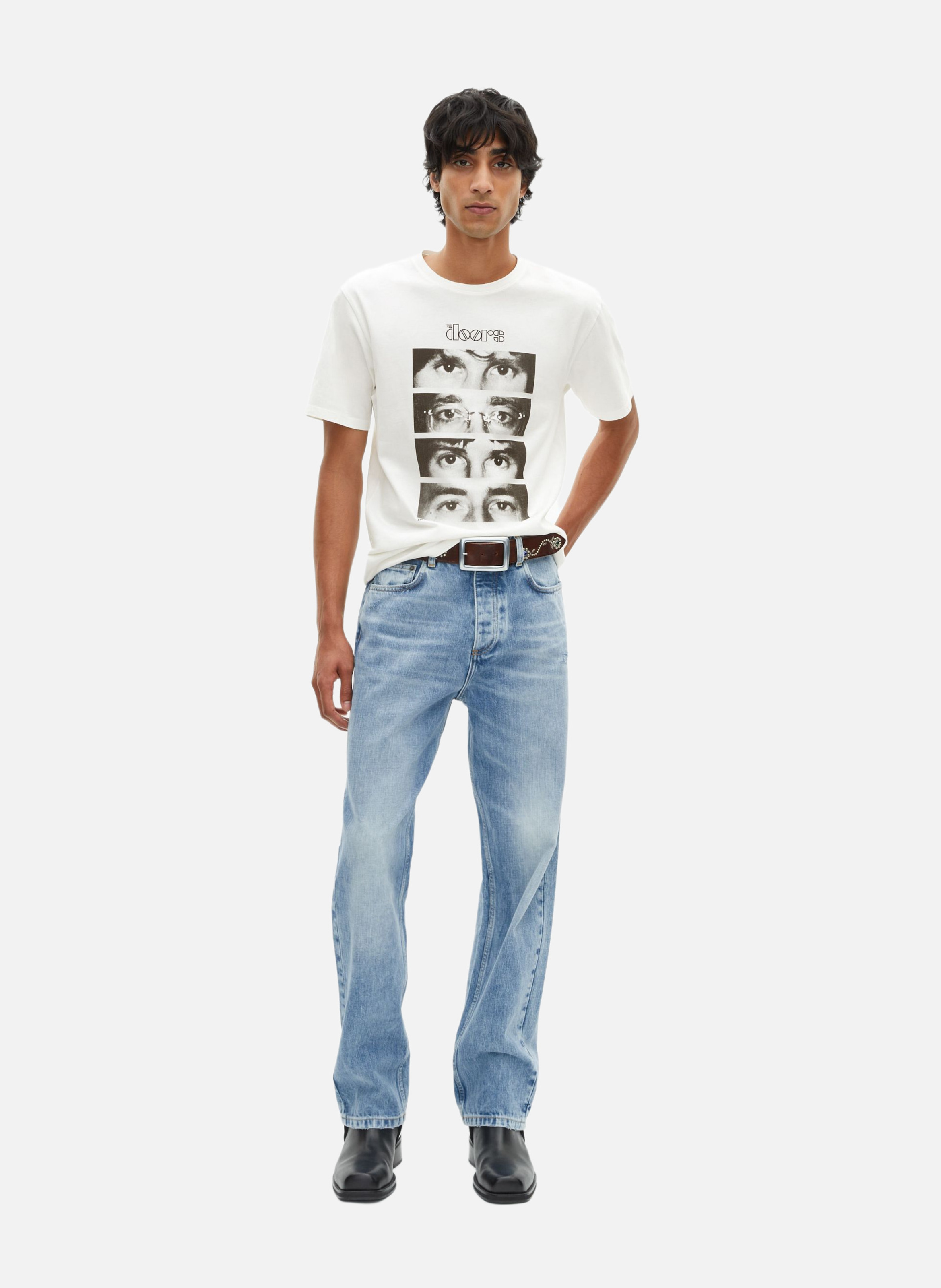 - Straight-leg jeans
- 5 pockets
- Straight cut
- Faded effect THE KOOPLES Blue