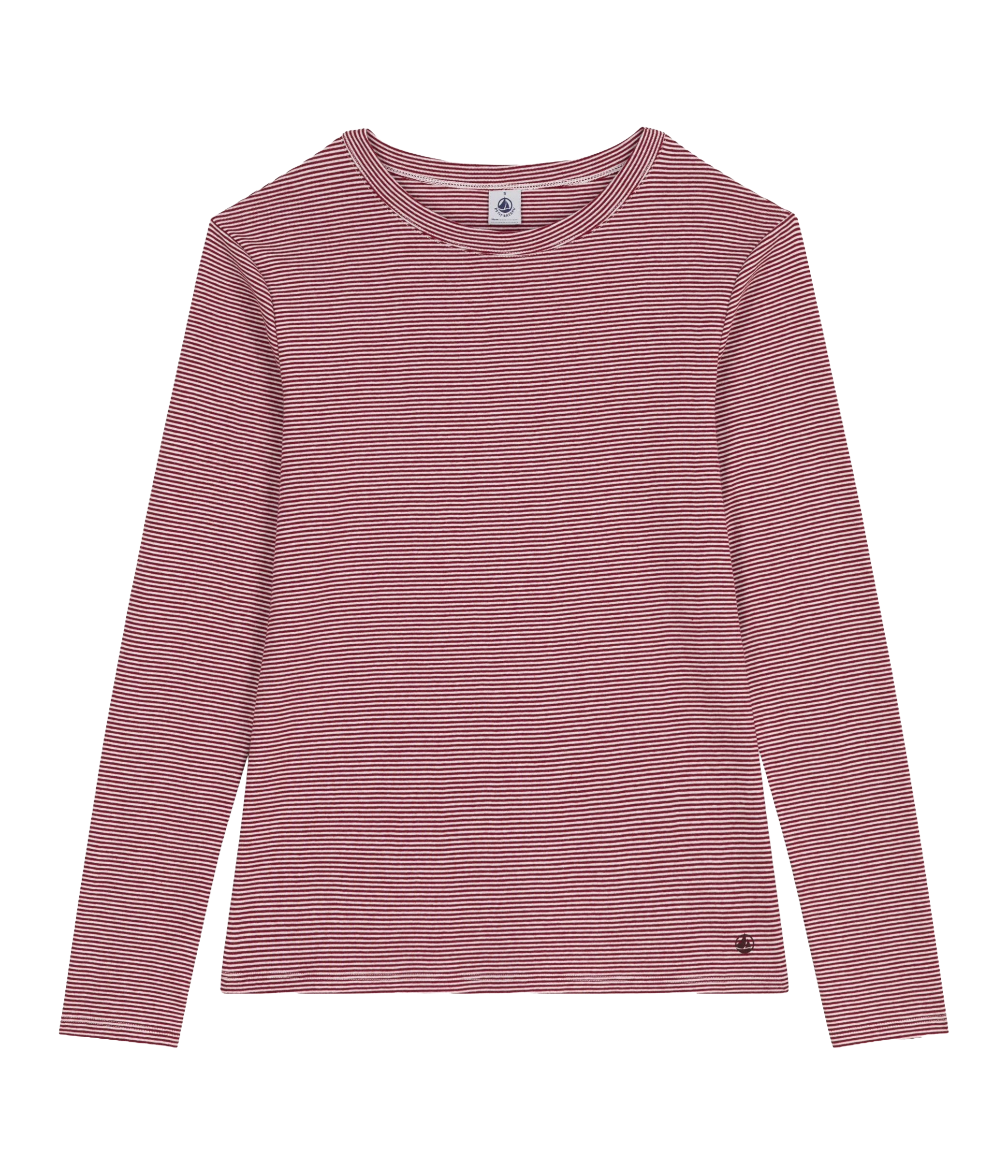 Straight striped cotton T-shirt PETIT BATEAU Pink