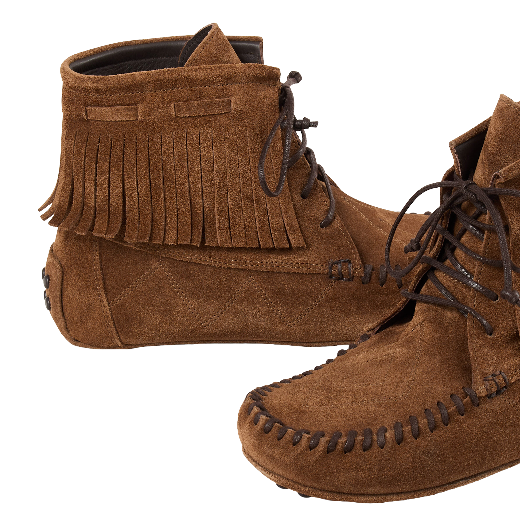 Bottines à lacets en cuir BA&SH Brown