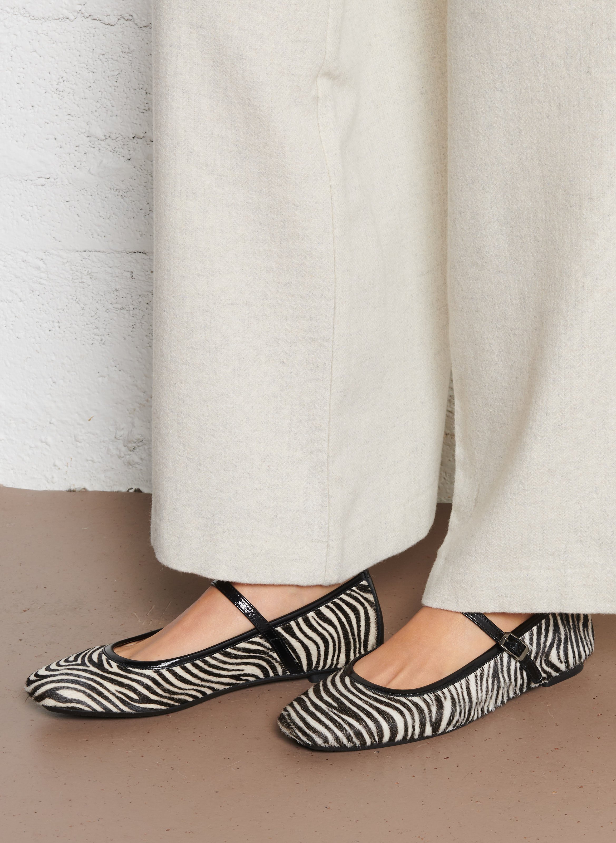 Baby schoentjes met zebrapatroon in leer REQINS Zwart