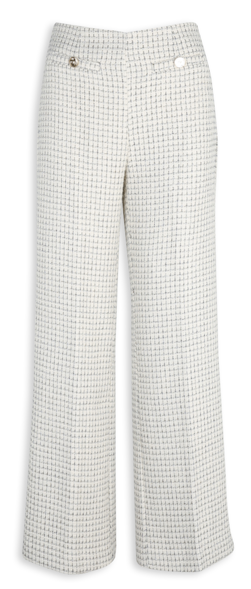 High-waisted straight tweed pants KOOKAI White