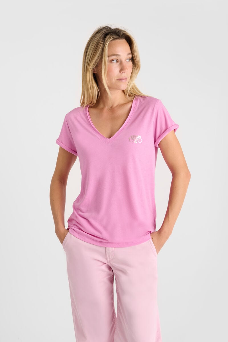 Tommy Badge T-shirt LE TEMPS DES CERISES Pink