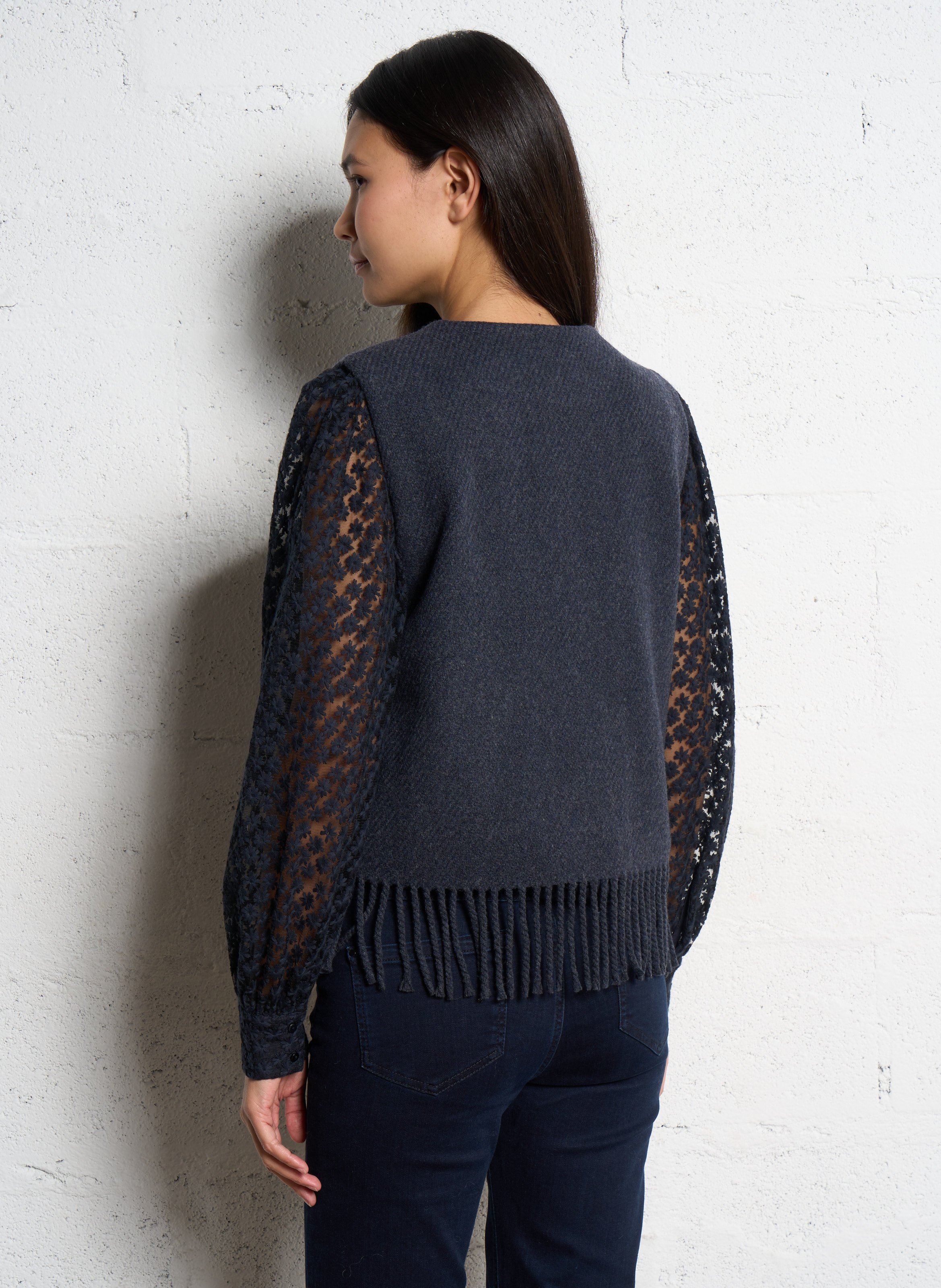 Veste ample en laine mélangée MAISON 123 Gris