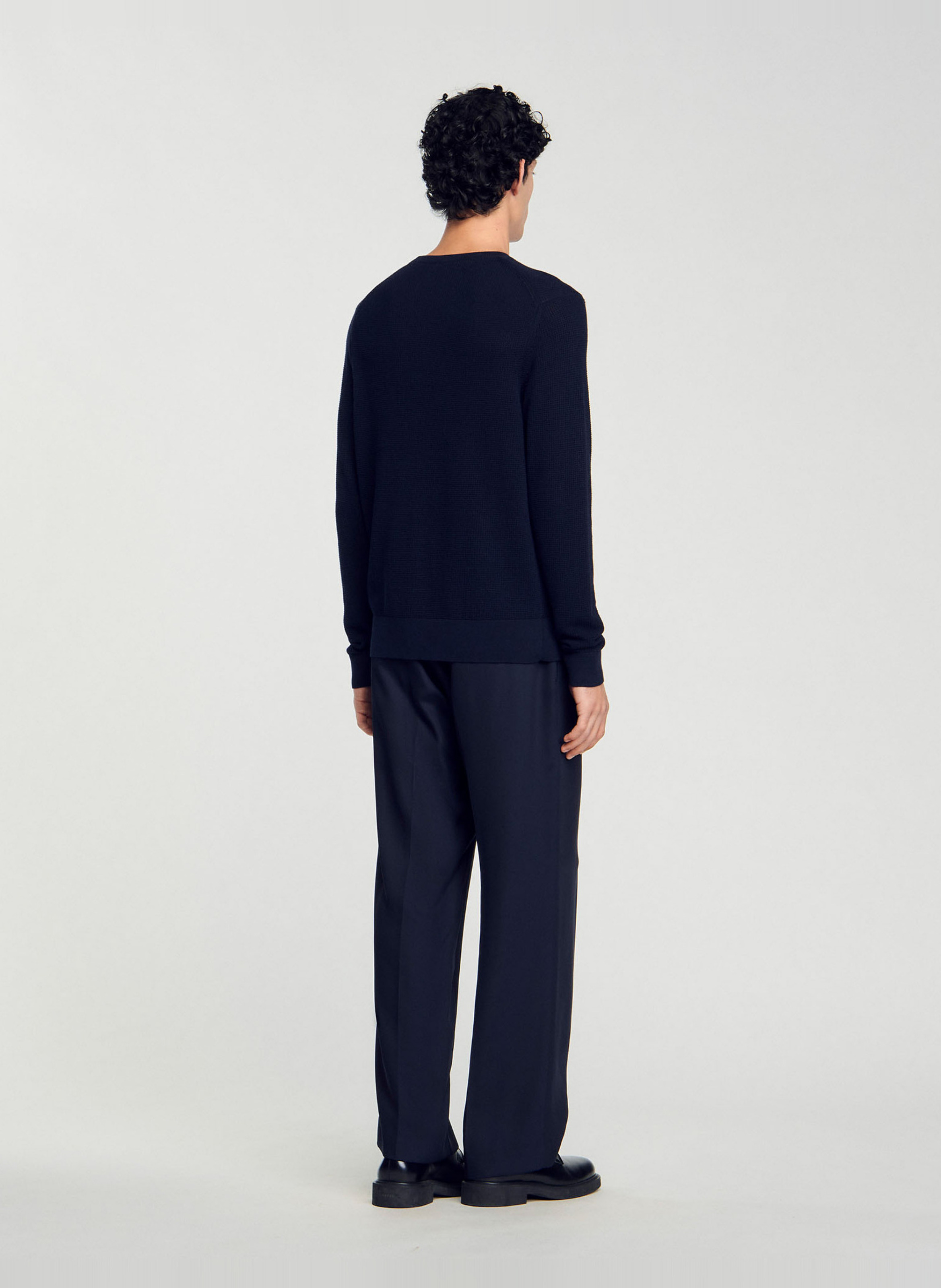 Gebreide trui met textuur SANDRO Blauw