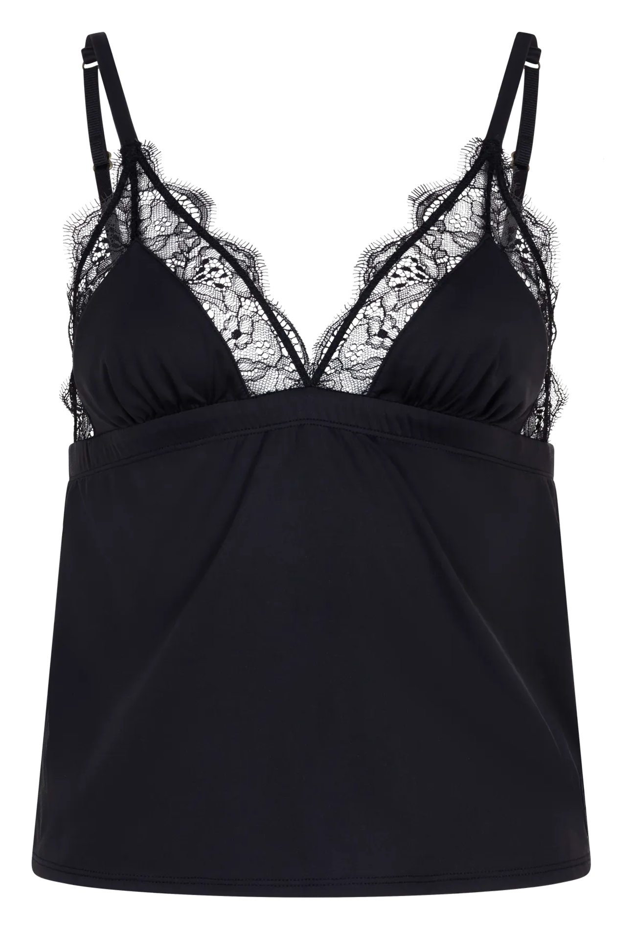 Gerade geschnittenes Oberteil aus recycelten Mischfasern LOVE STORIES Schwarz