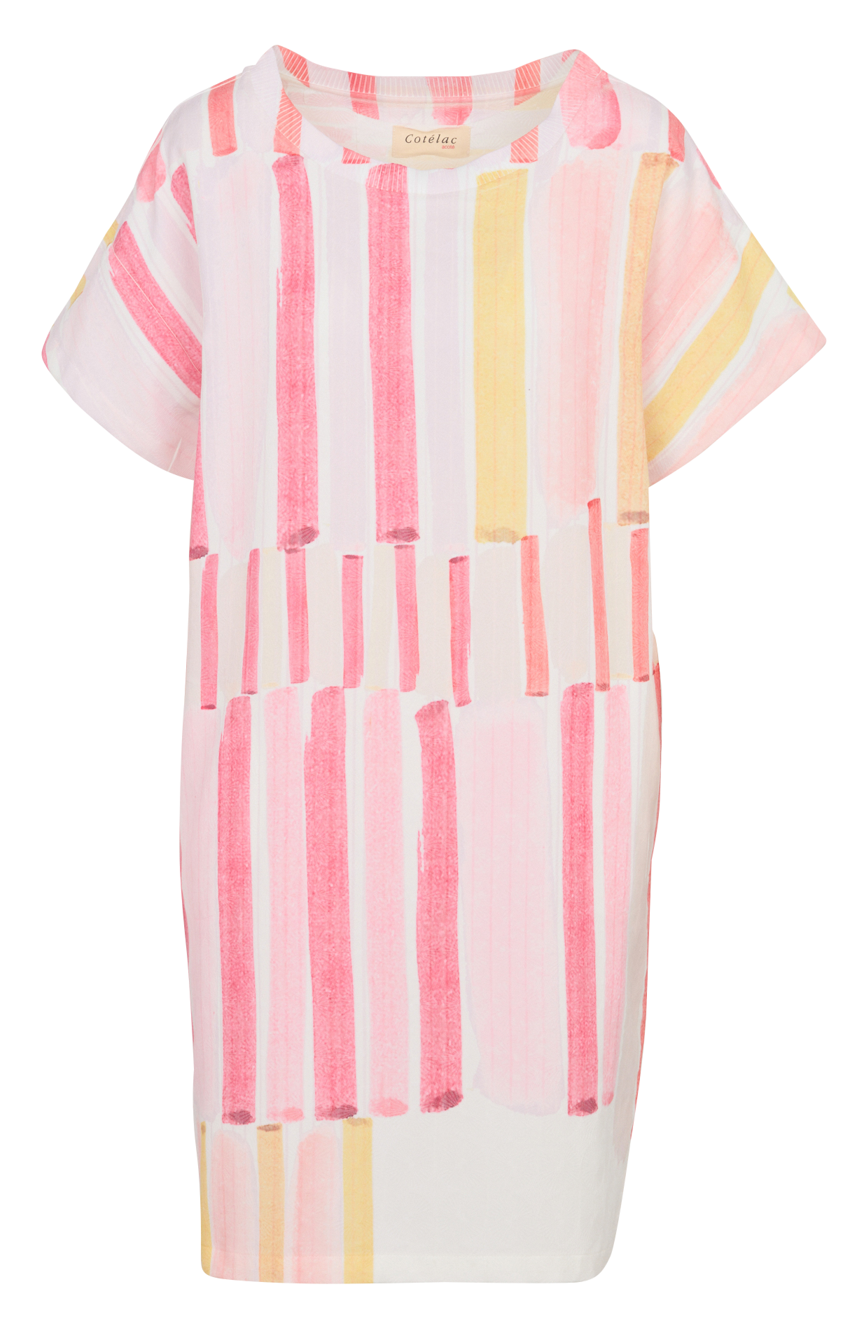 Robe col rond imprimé  ACOTE Rouge