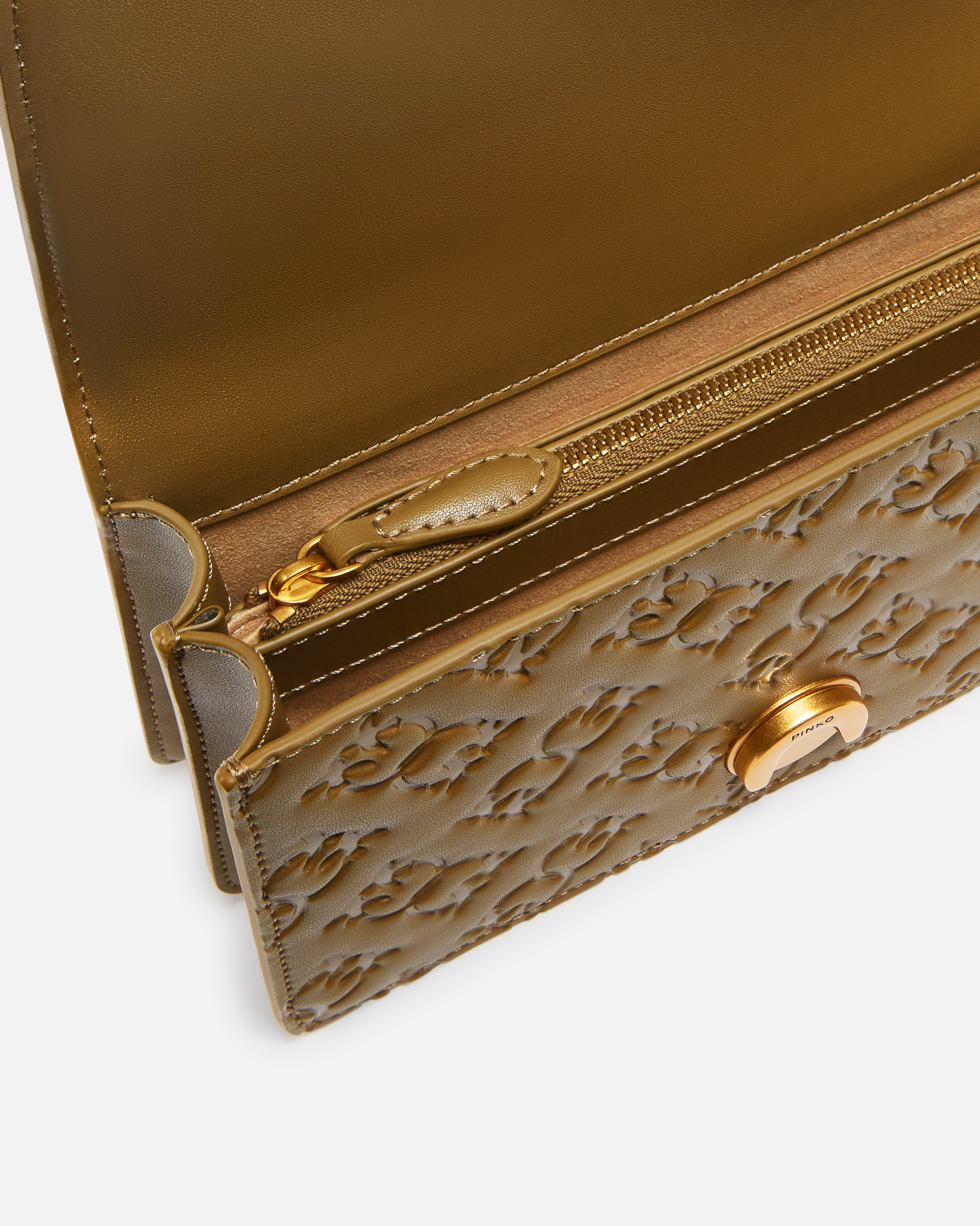 Minisac à bandoulière love bag à logo gaufré PINKO Vert