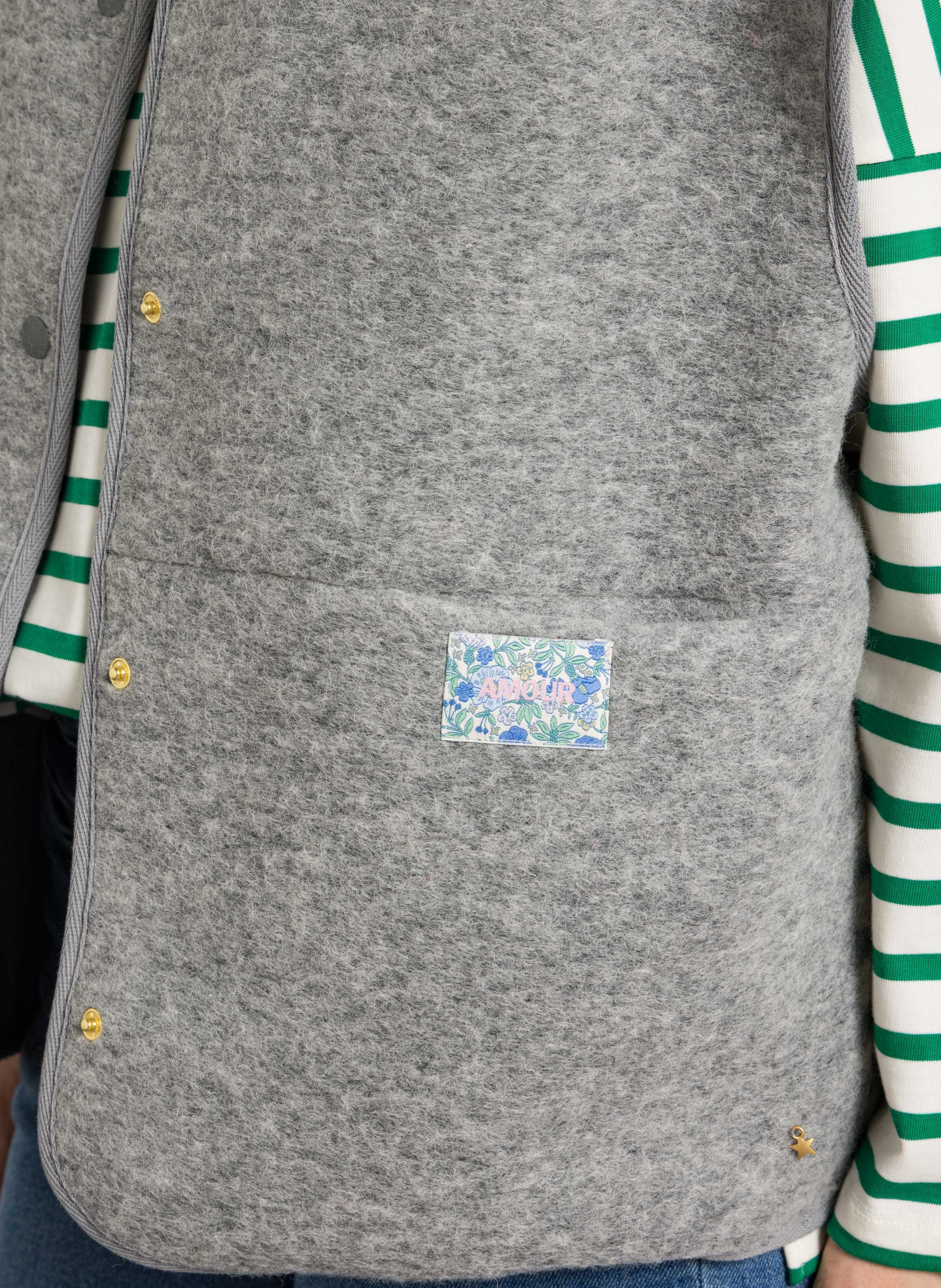 Weste aus Wollmix DES PETITS HAUTS Grau