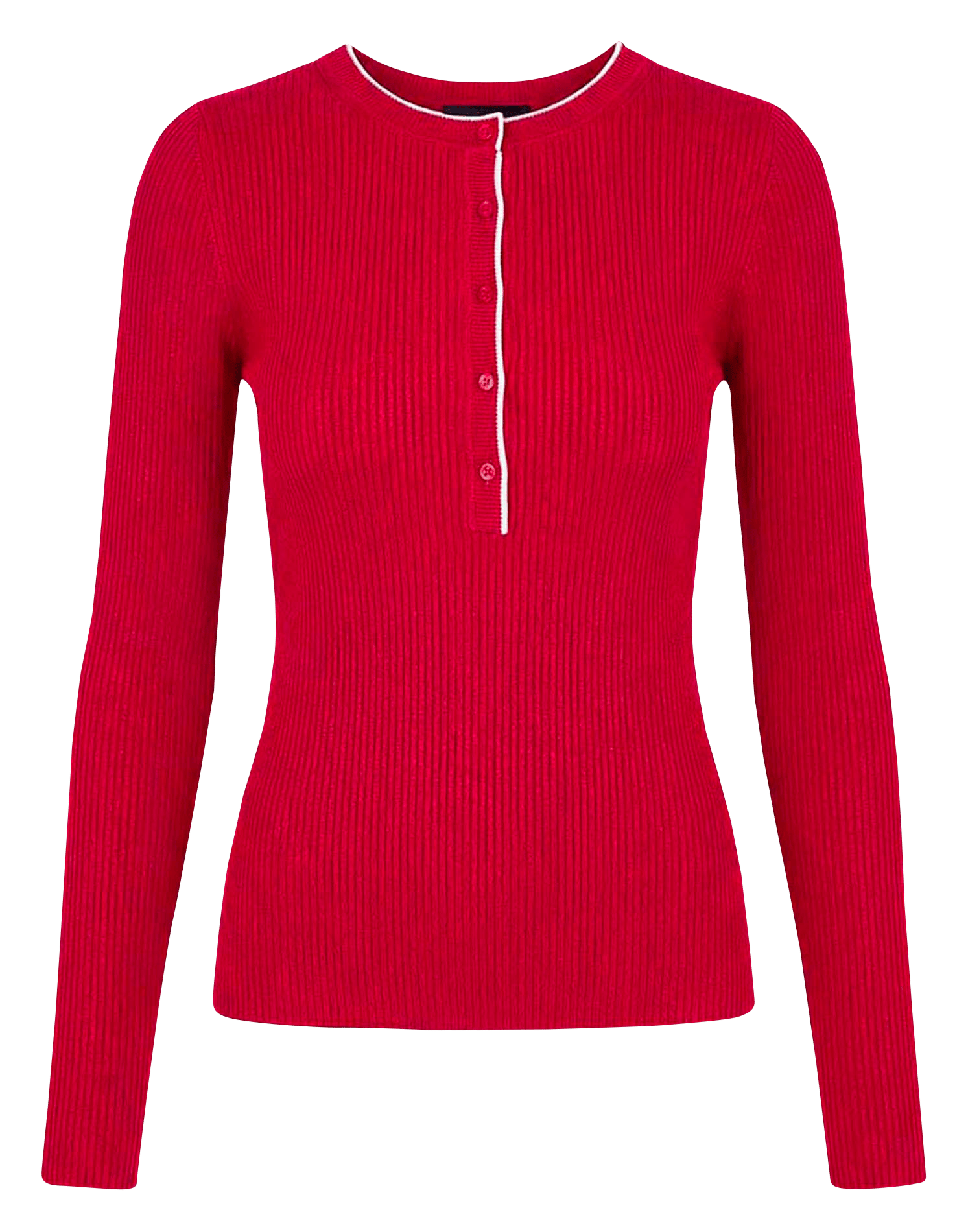 Nauwsluitende gebreide trui met ronde hals TARA JARMON Rood