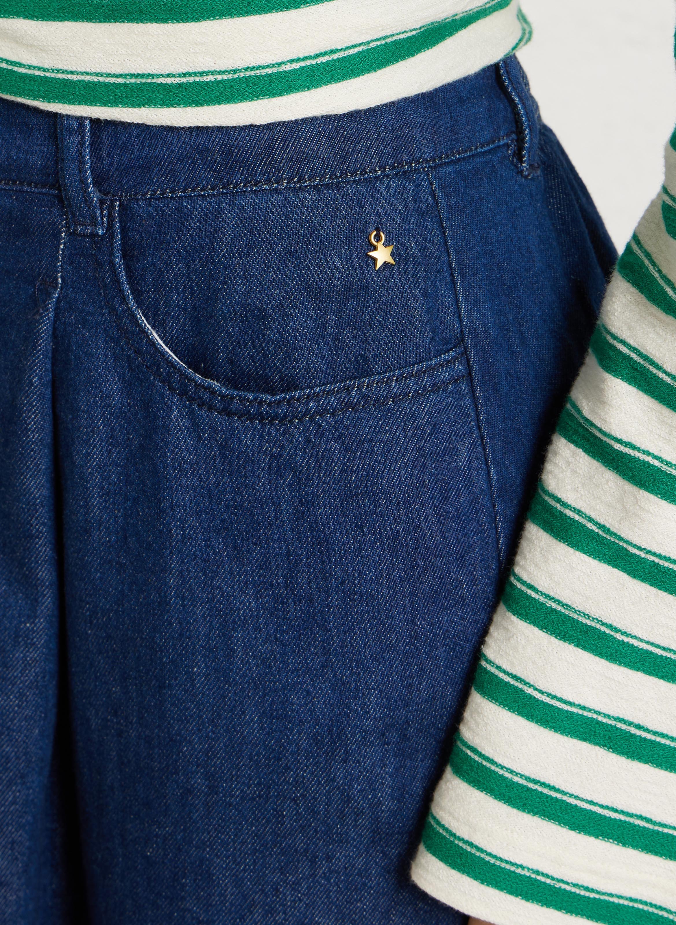 Anaïs cotton midi skirt DES PETITS HAUTS Blue