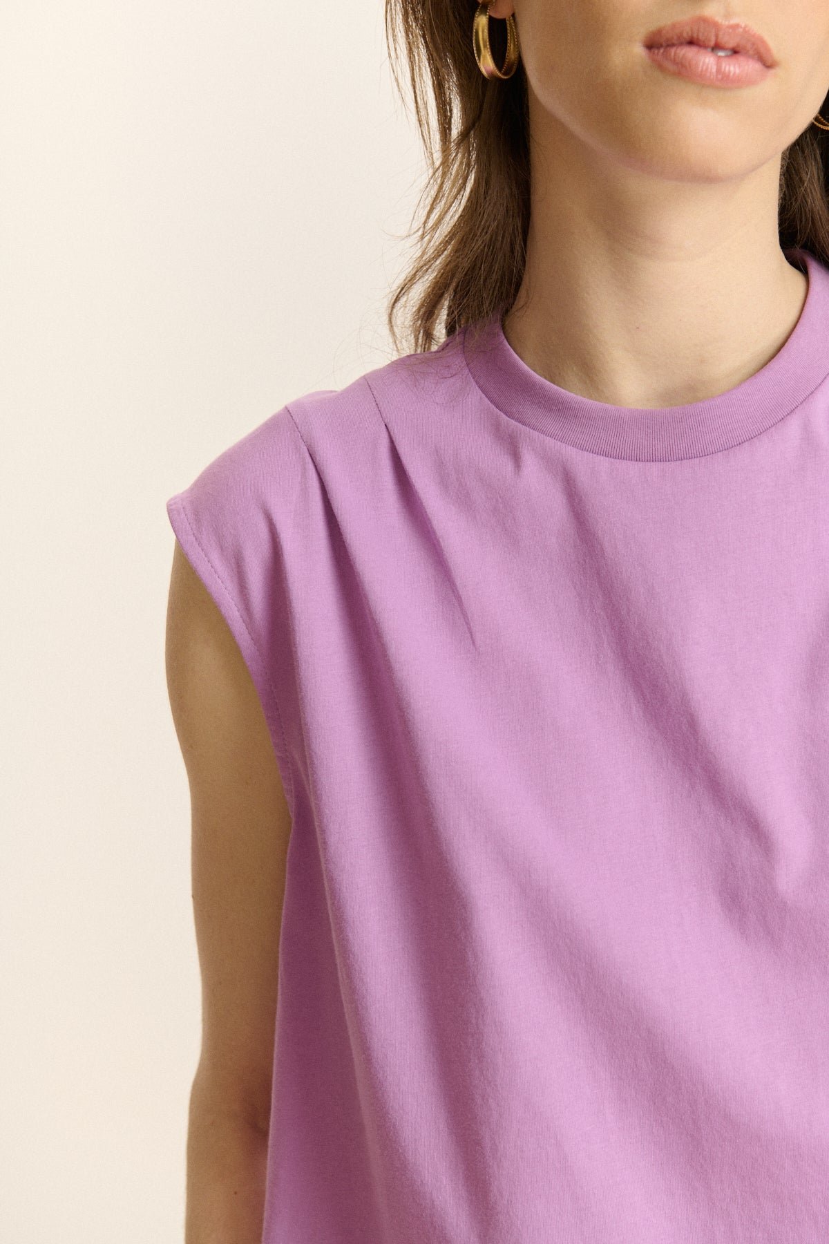 Solid sleeveless t-shirt GARANCE PARIS Purple
