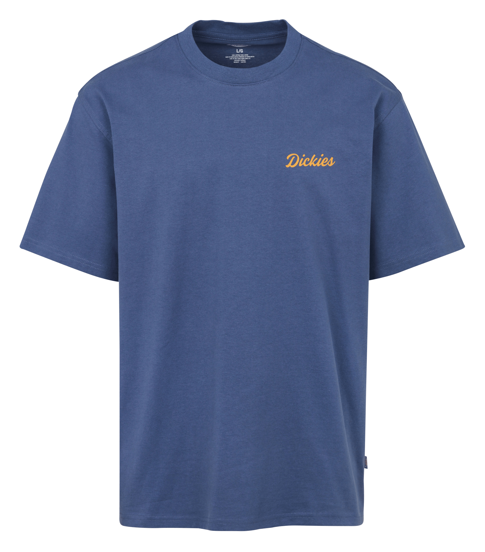 Recht, katoenen T-shirt met ronde hals en zeefdruk DICKIES Blauw