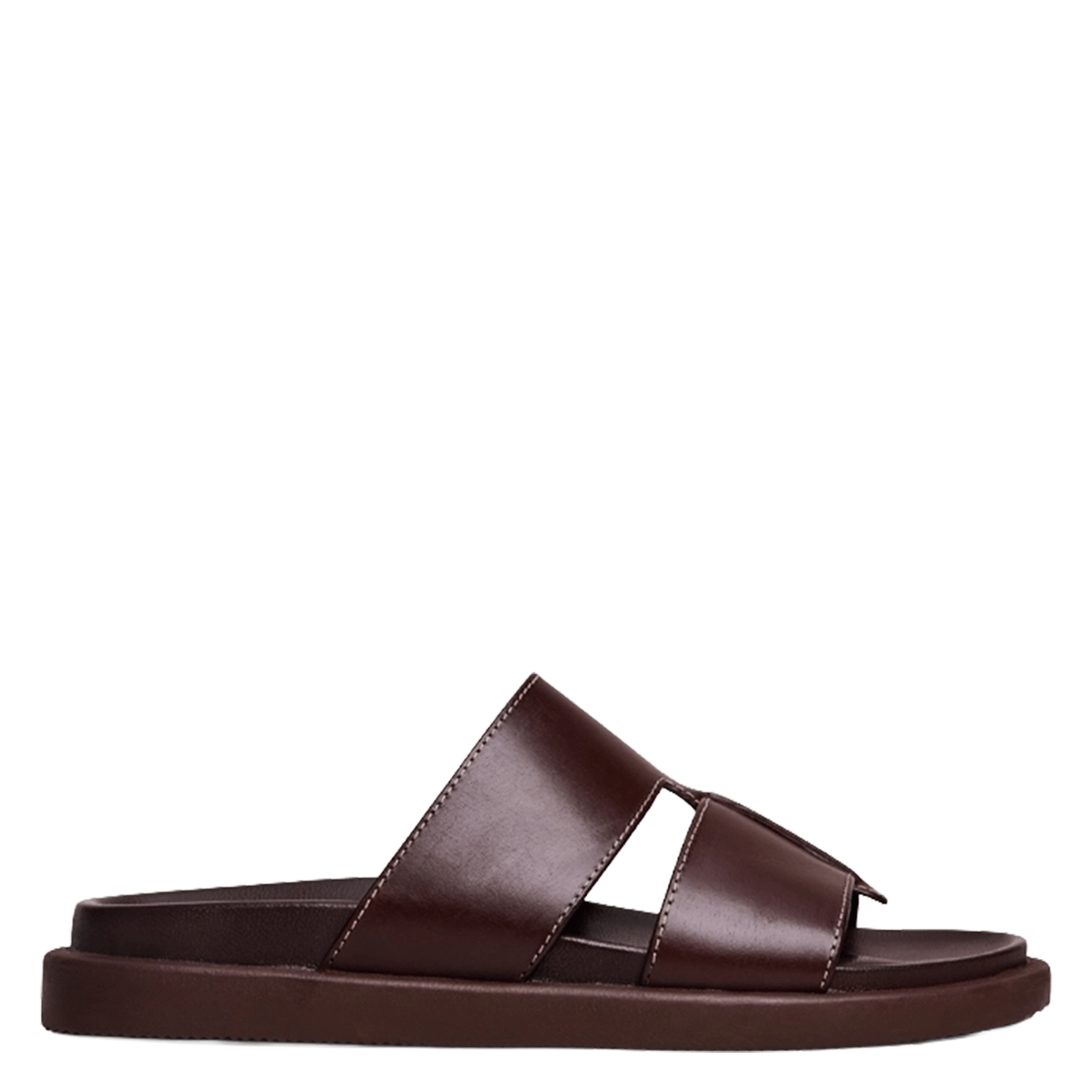 Mules compensées en cuir JONAK Marron