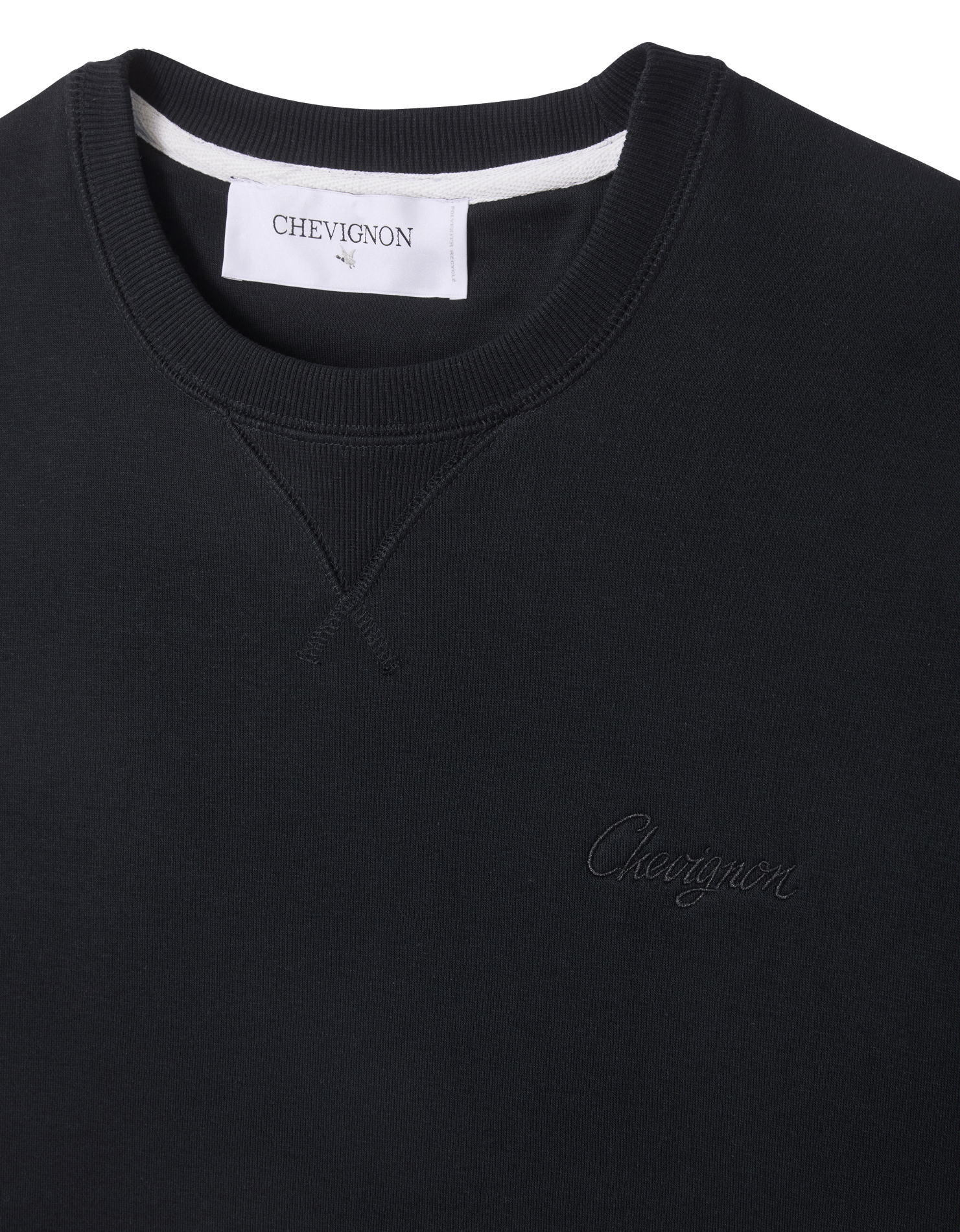 Sweat ample uni à broderie marque  CHEVIGNON Noir