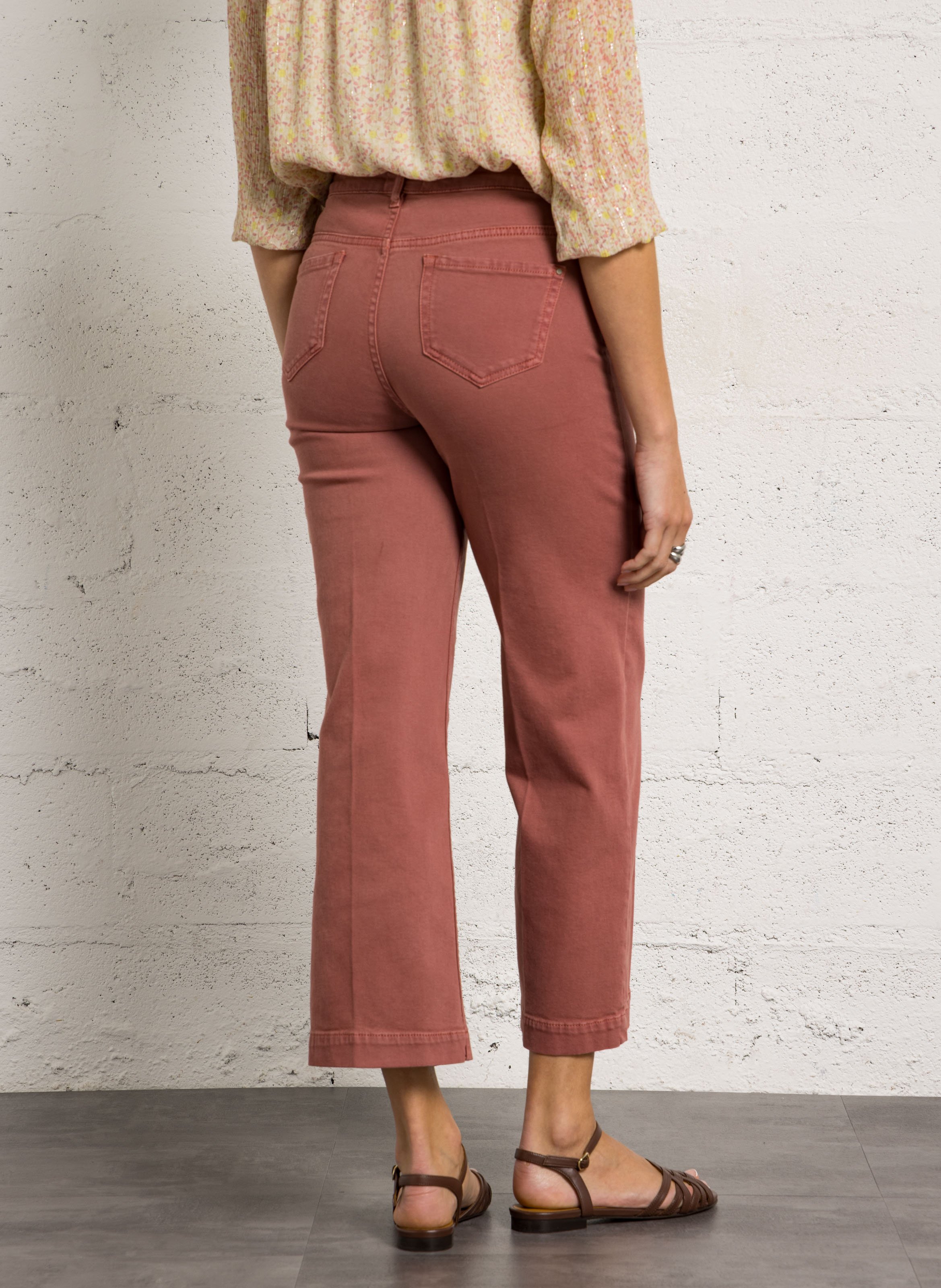 Cotton blend cropped jeans MAISON 123 Pink