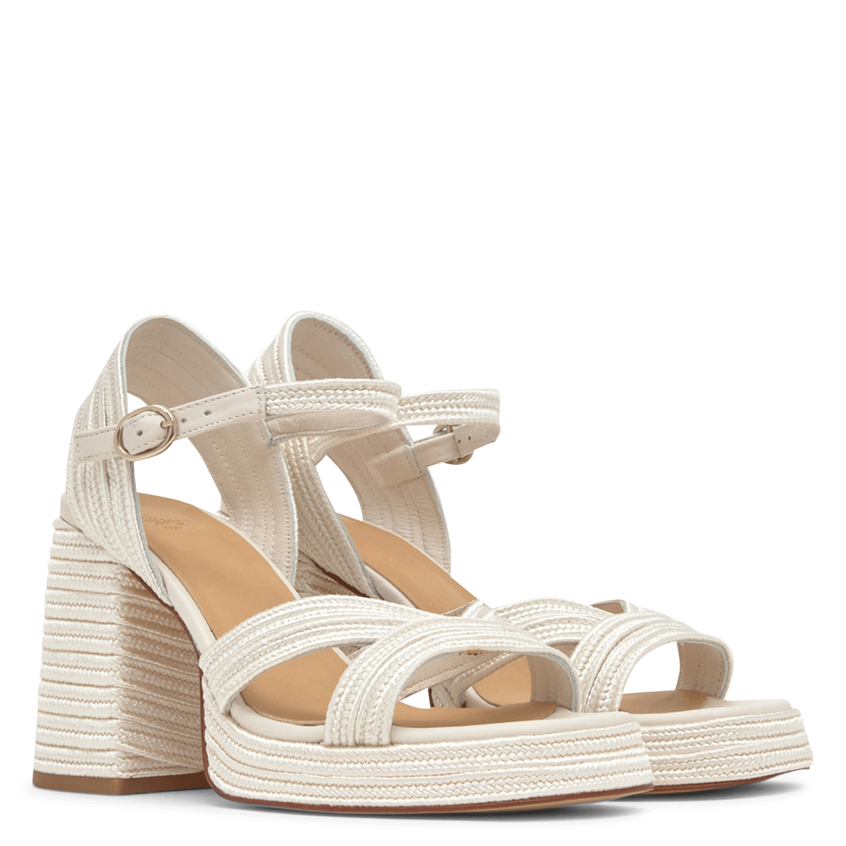 Braided heeled sandals CASTANER White