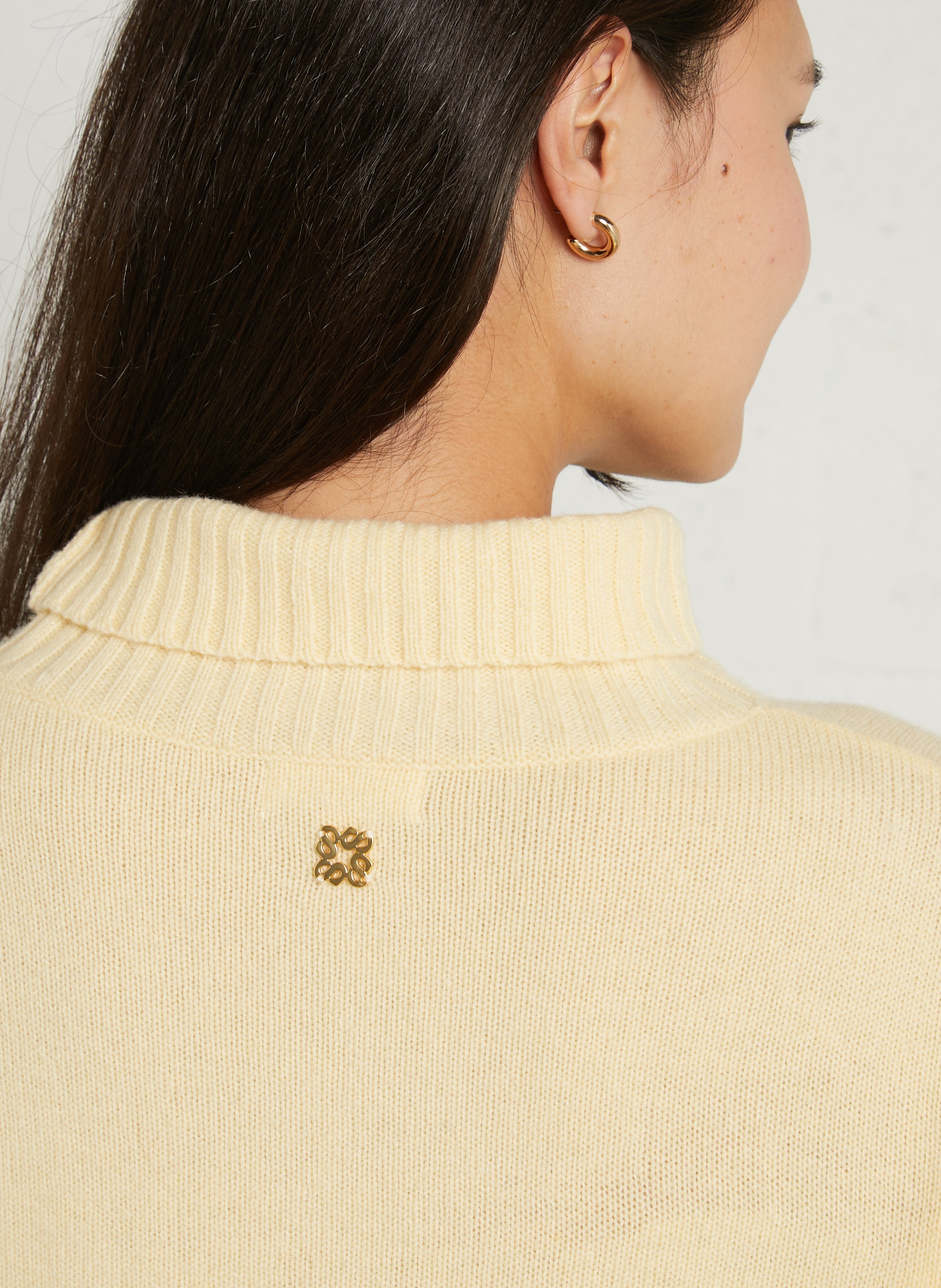 Pull col roulé en laine SUNCOO Jaune