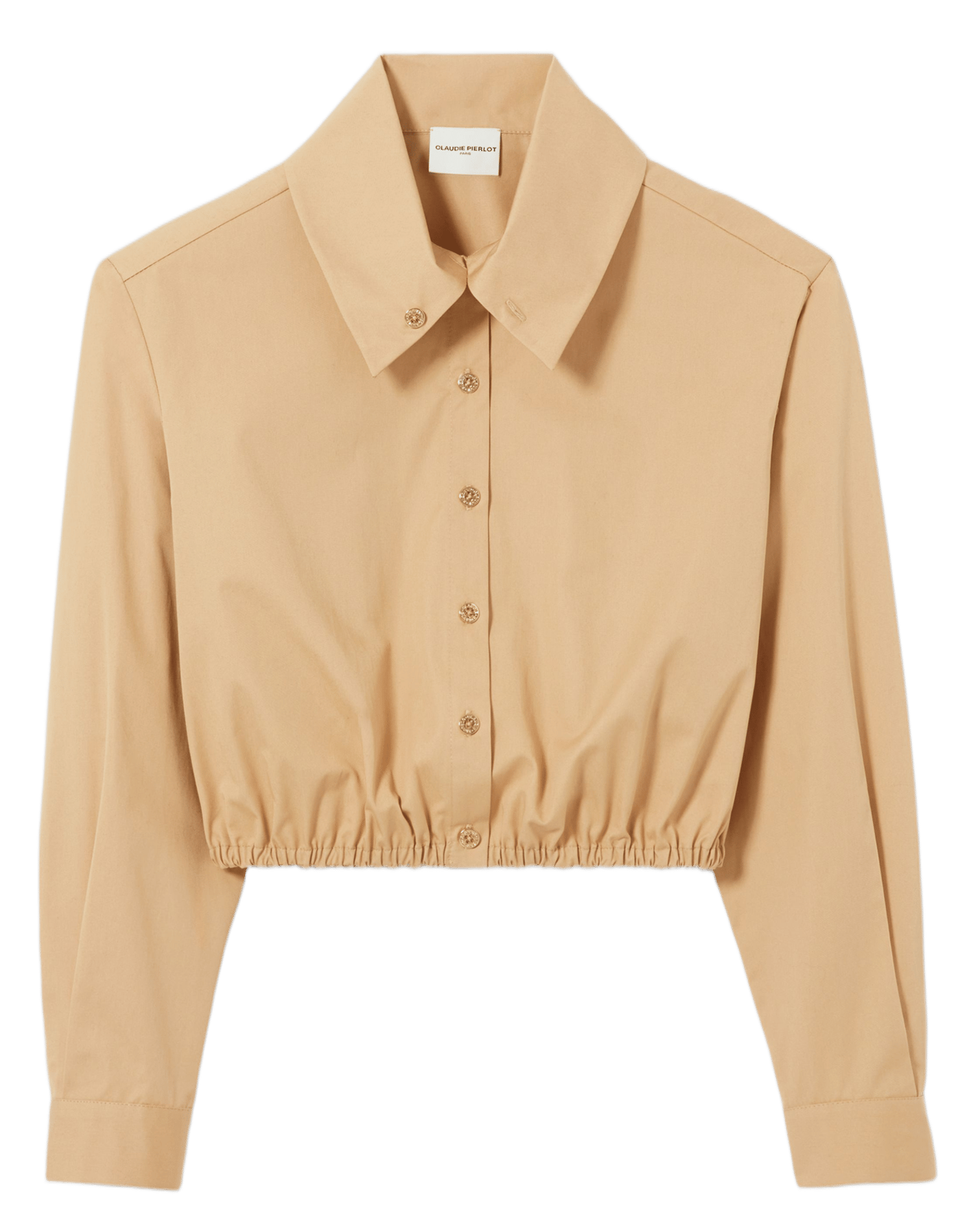 Katoenen slim fit overhemd CLAUDIE PIERLOT Beige