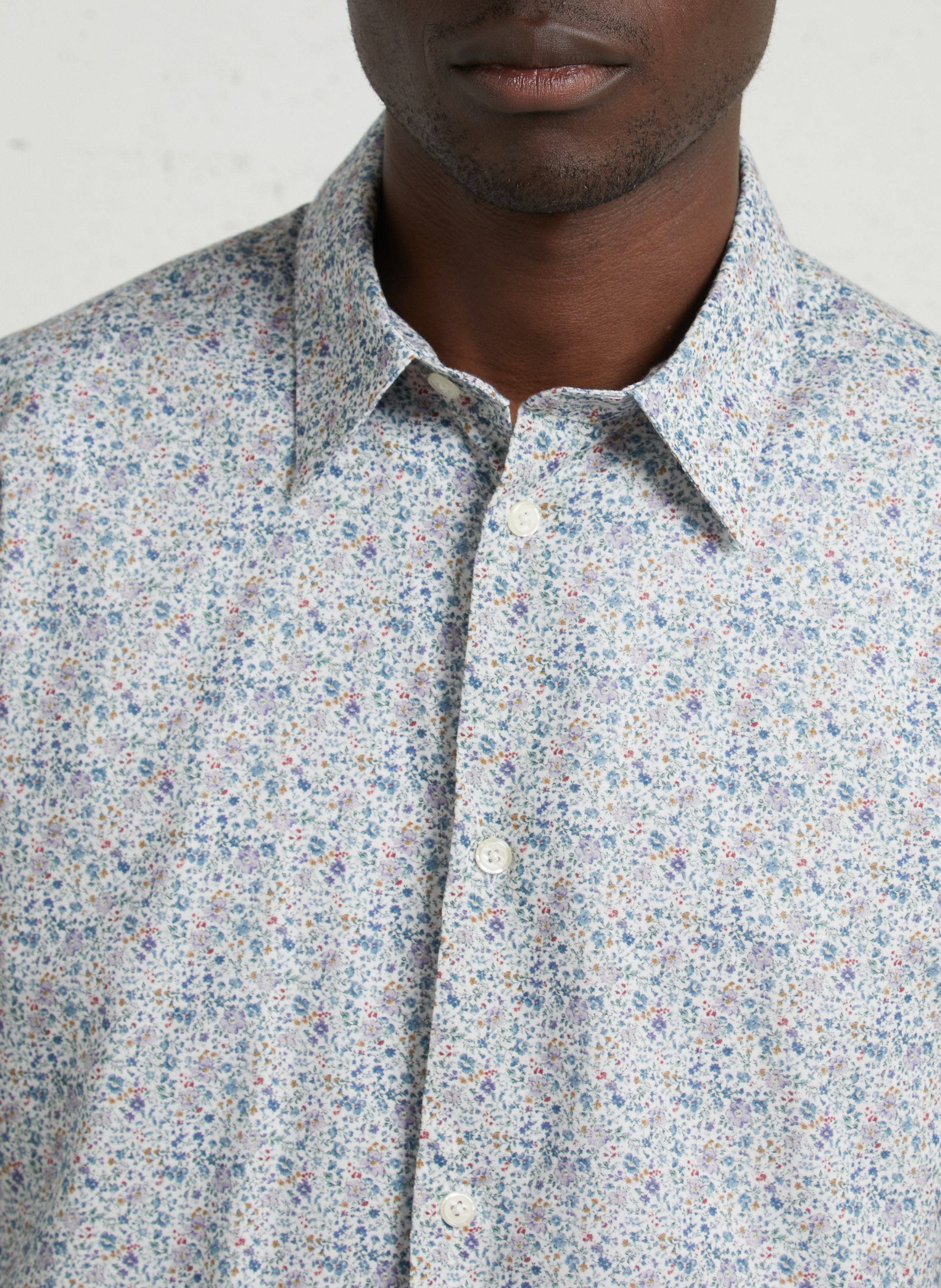 Katoenen slim fit overhemd AU PRINTEMPS PARIS Blauw