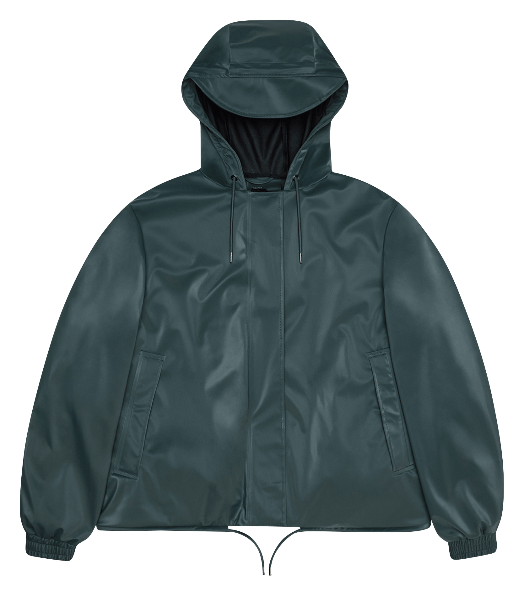Wasserdichte kurze Windjacke mit Kapuze RAINS Grun