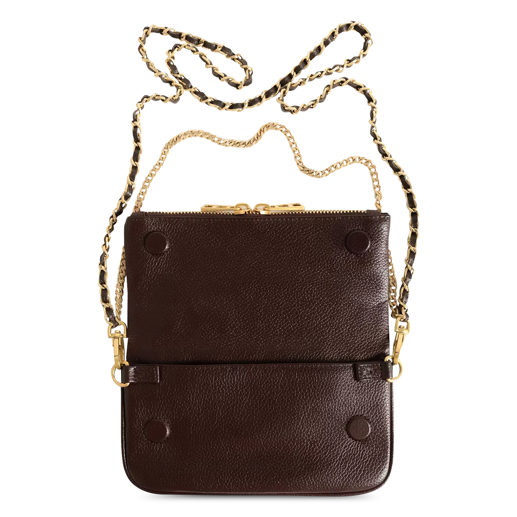 Pochette à rabat bandoulière en cuir ZADIG&VOLTAIRE Marron