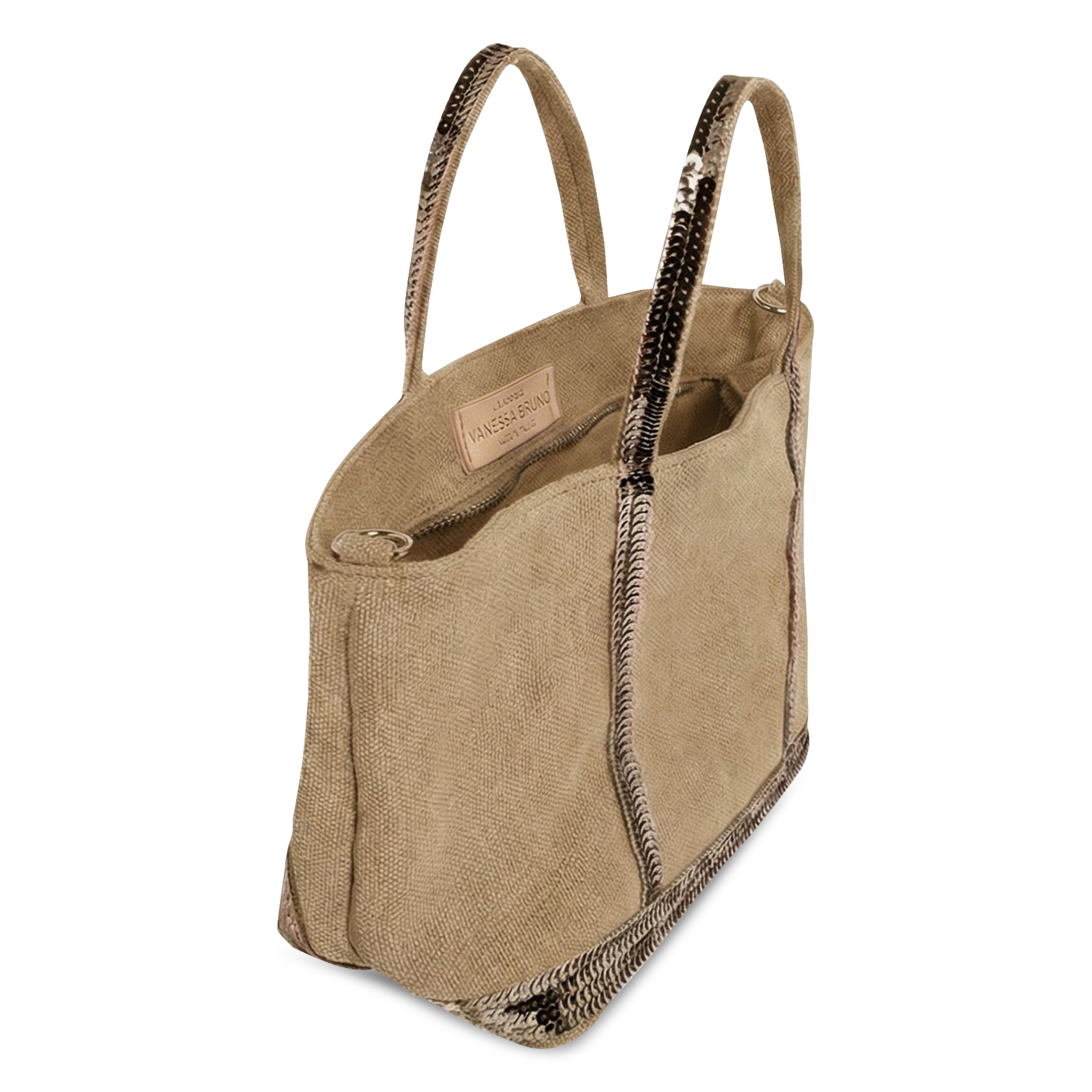 Sequined linen tote bag | Beige VANESSA BRUNO Women