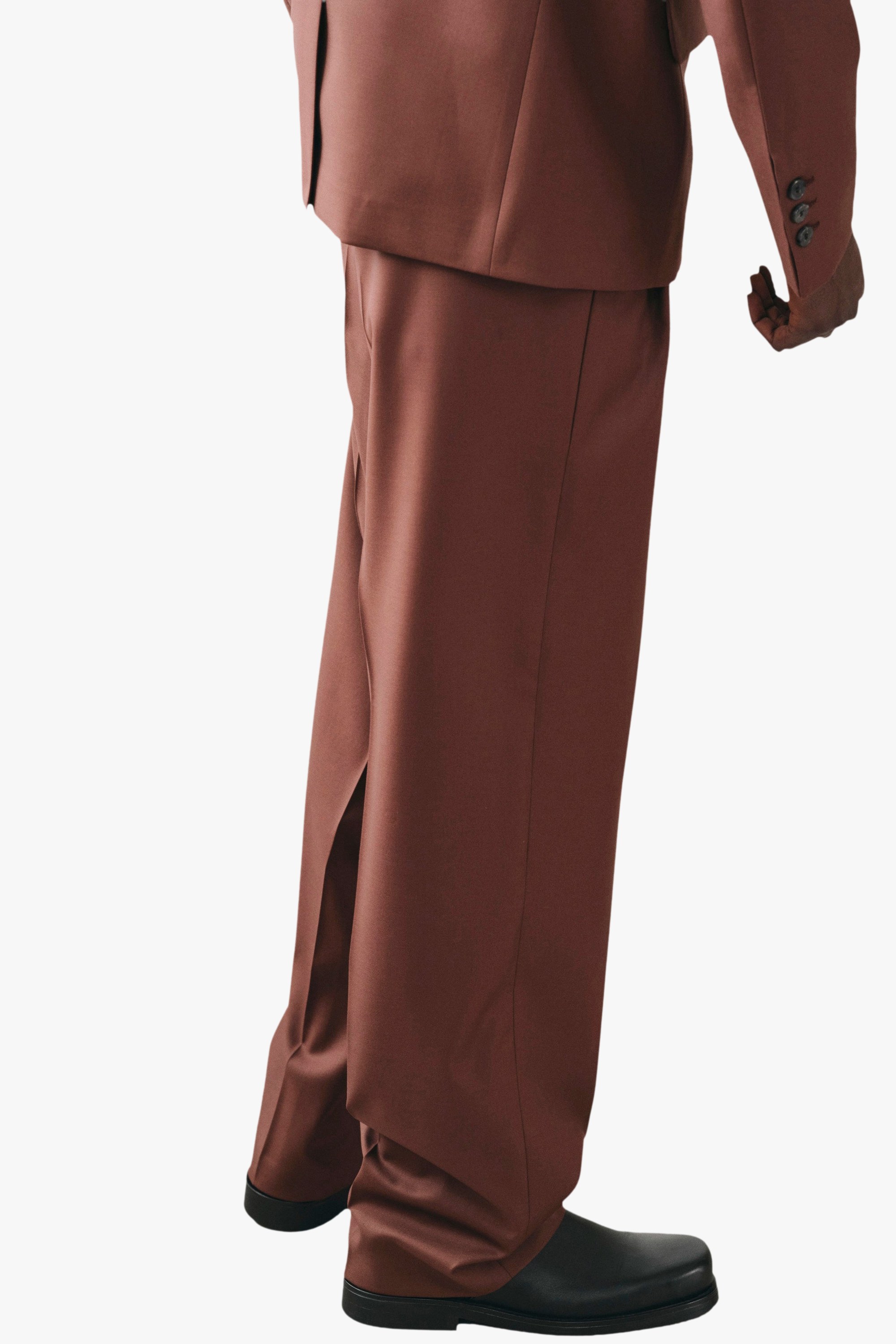 Wide-leg pleated trousers Lotten Noyoco Brown