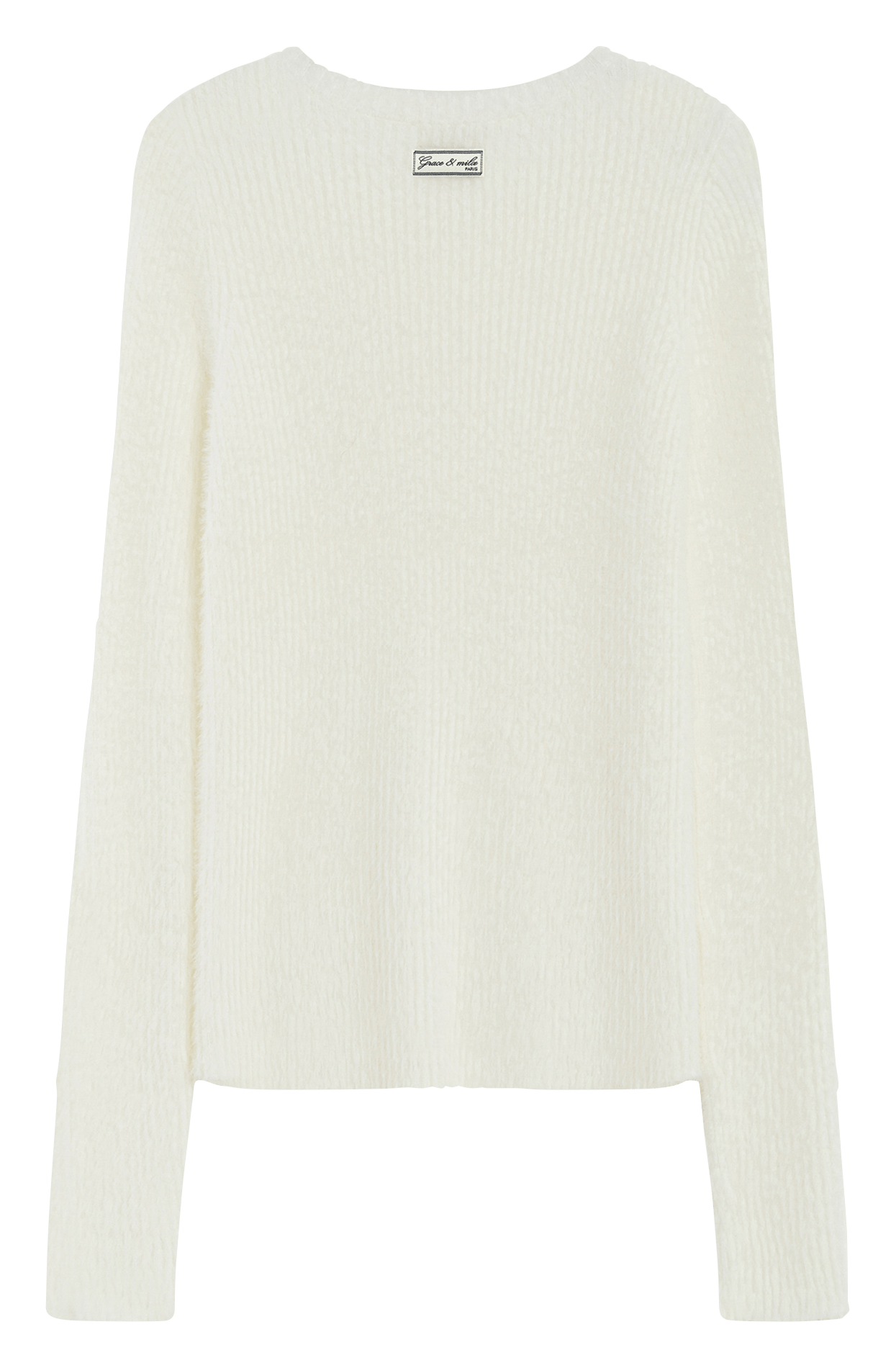 Round-neck fitted sweater GRACE ET MILA White