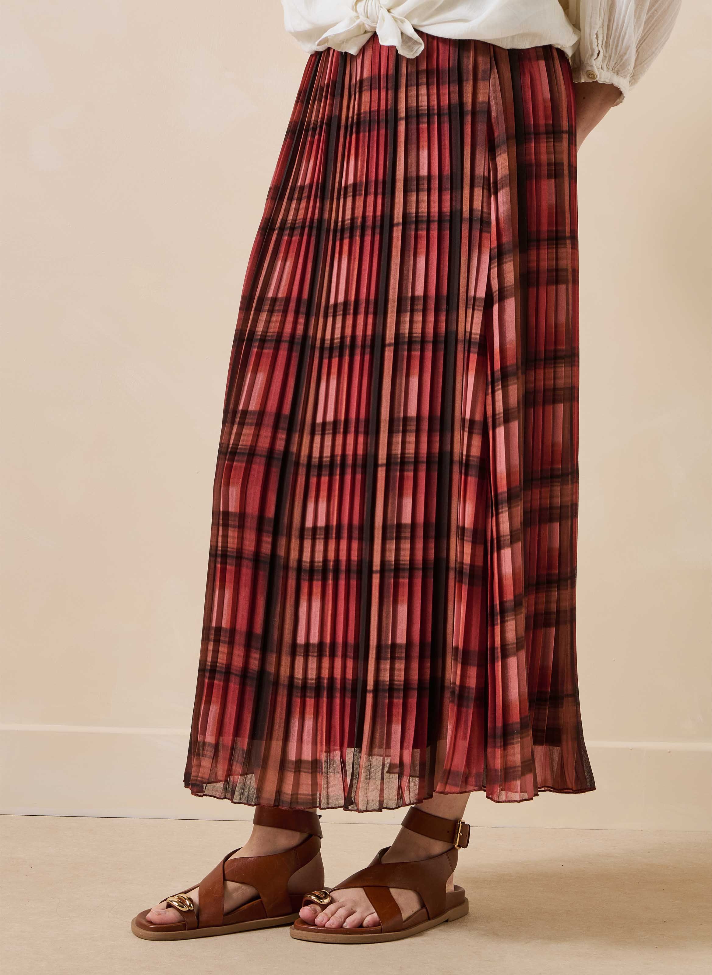 Halflange plissérok LA FEE MARABOUTEE Rood
