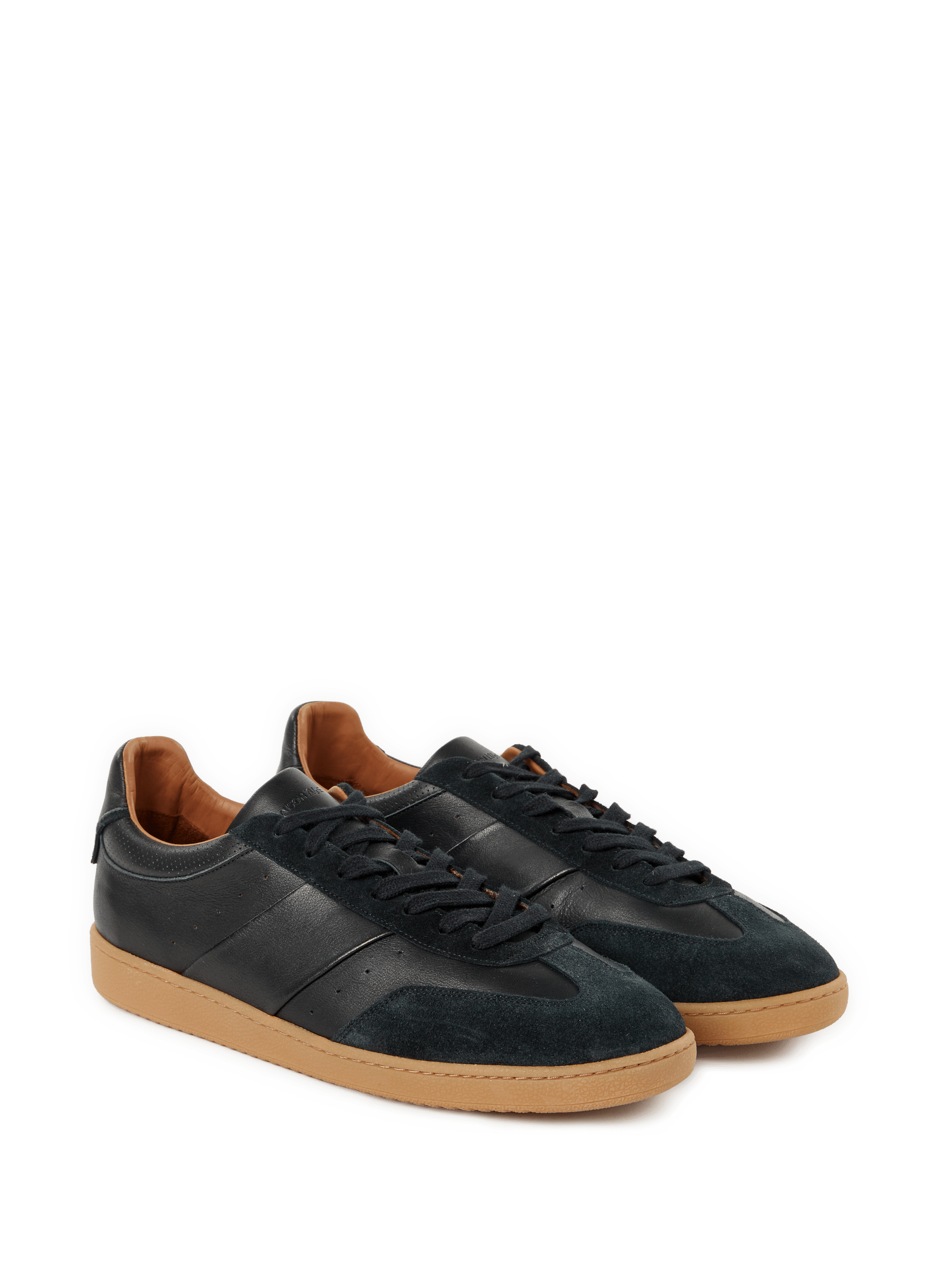 Leather and cotton blend saloon sneakers | Black SAISON 1865 Men