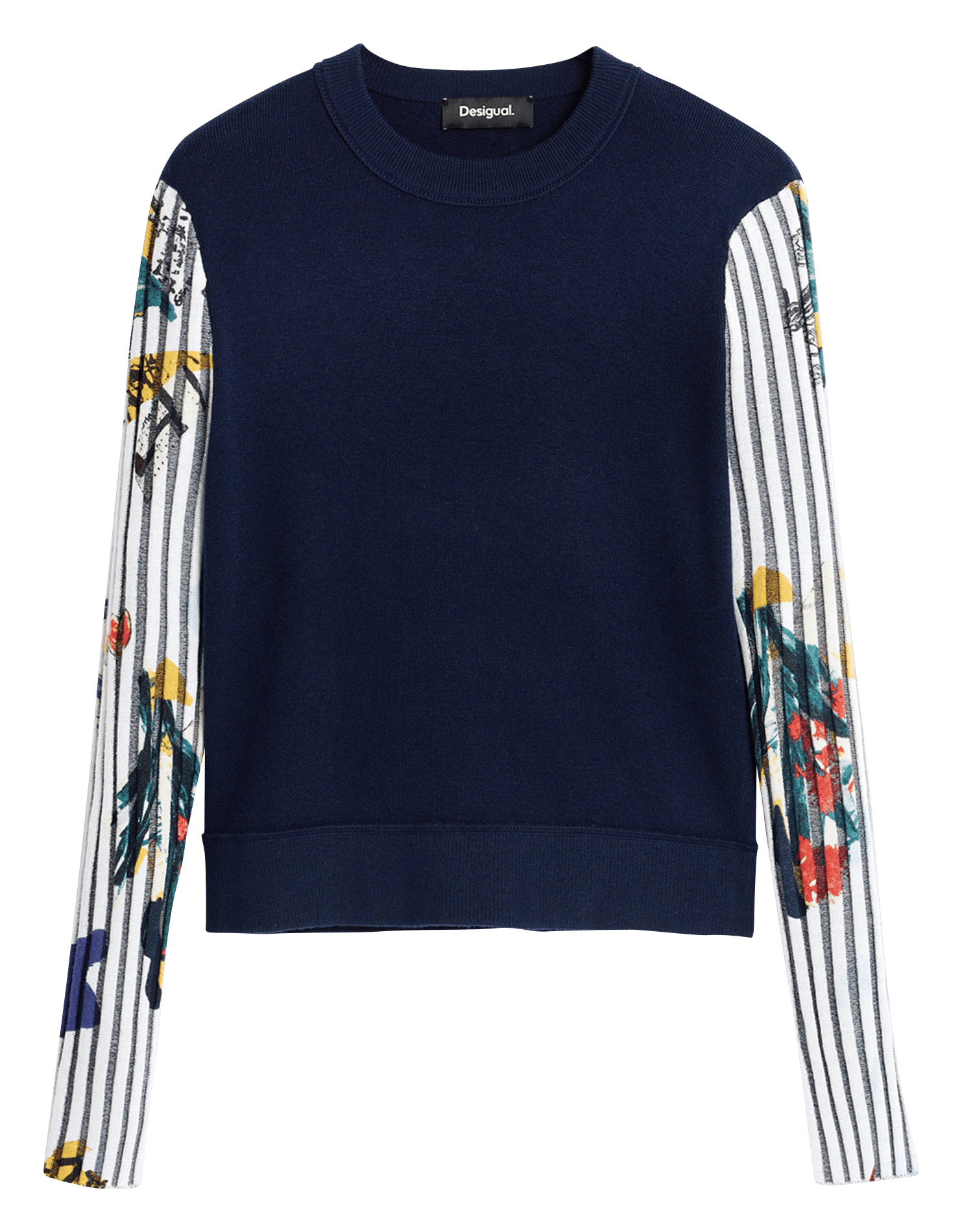 Pull col rond  DESIGUAL Bleu