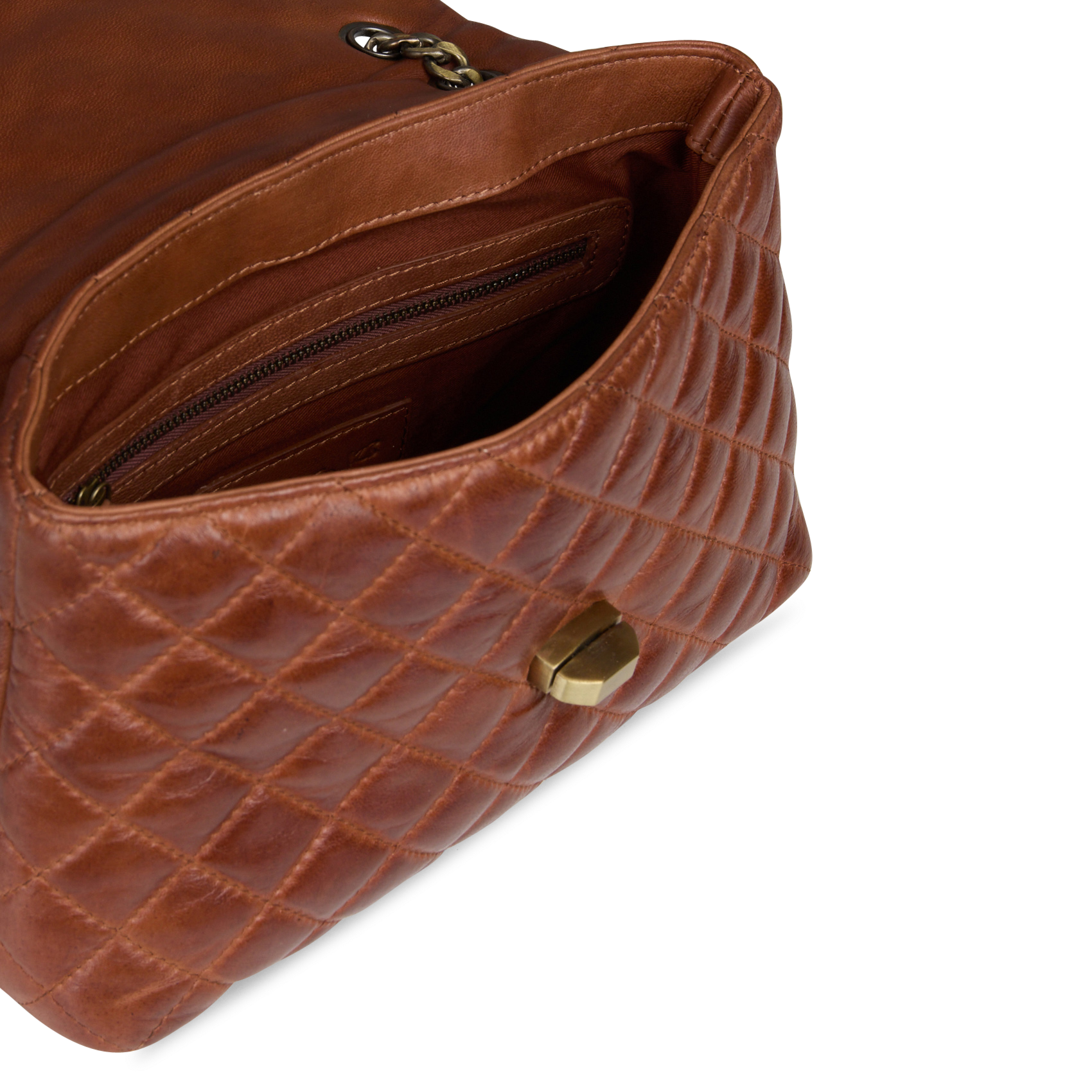 Gewatteerde, leren tas MAISON 123 Bruin