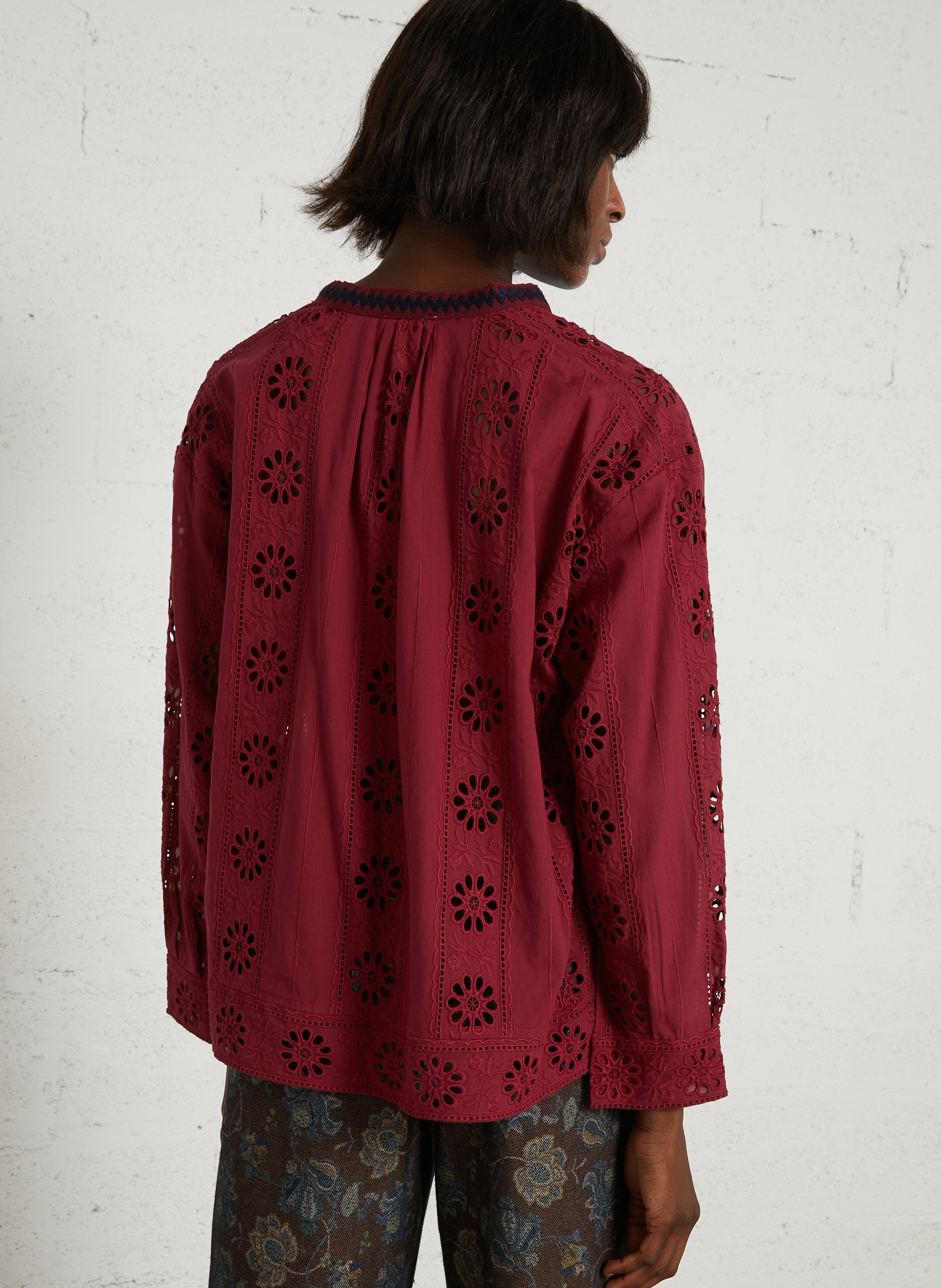 Henley-Bluse aus Baumwolle THE KORNER Rot