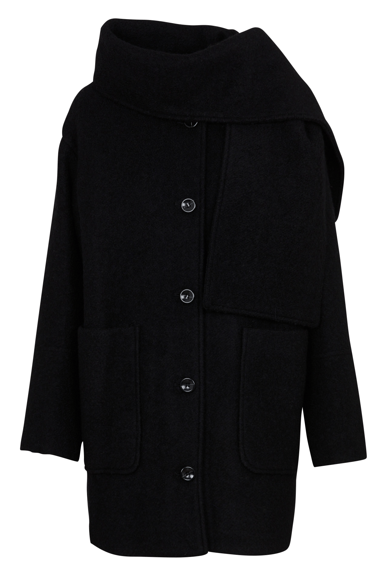 Oversized coat in recycled wool blend LA FEE MARABOUTEE Black
