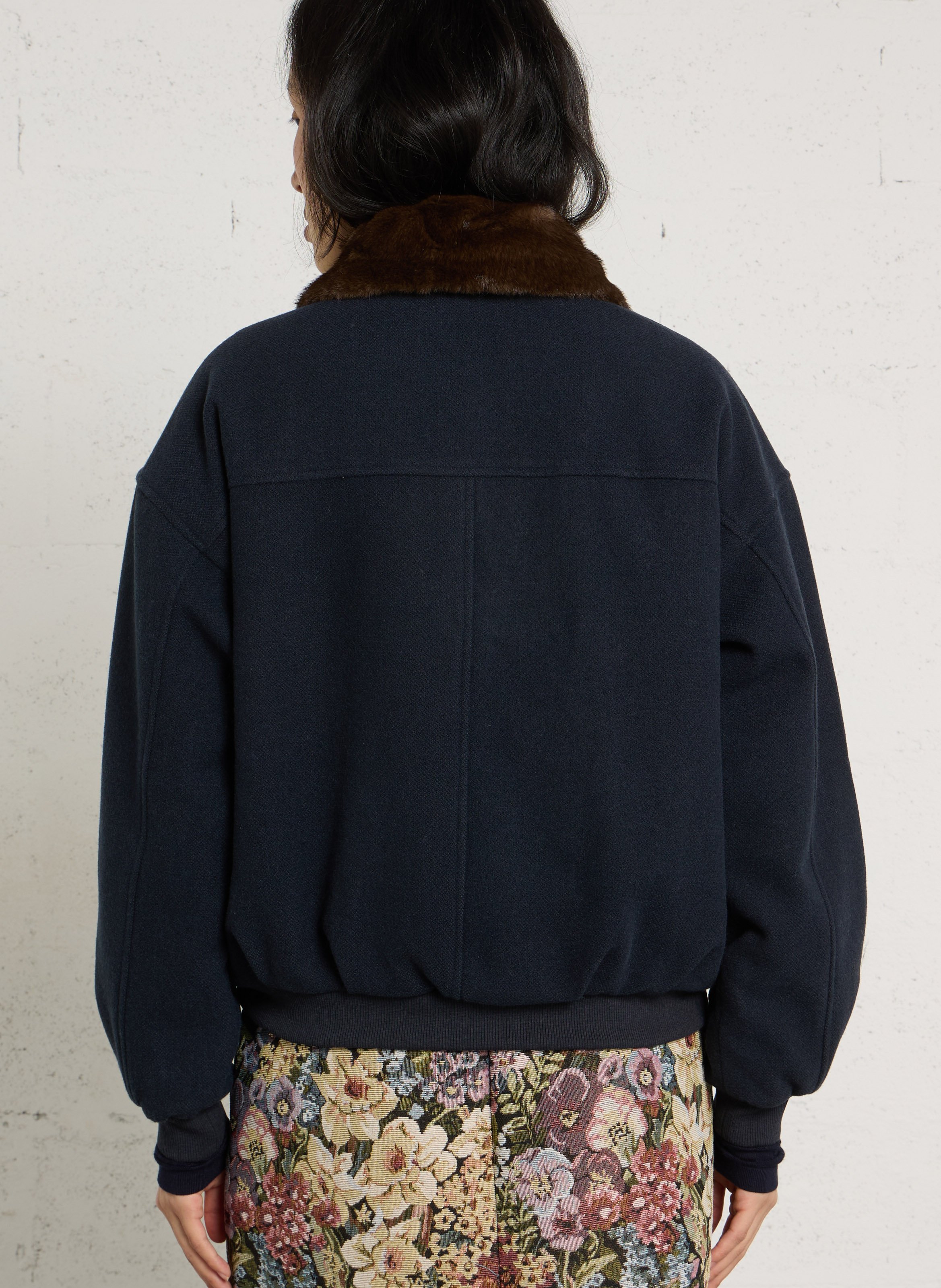 Straight jacket with faux fur-effect collar LA PETITE ETOILE Blue