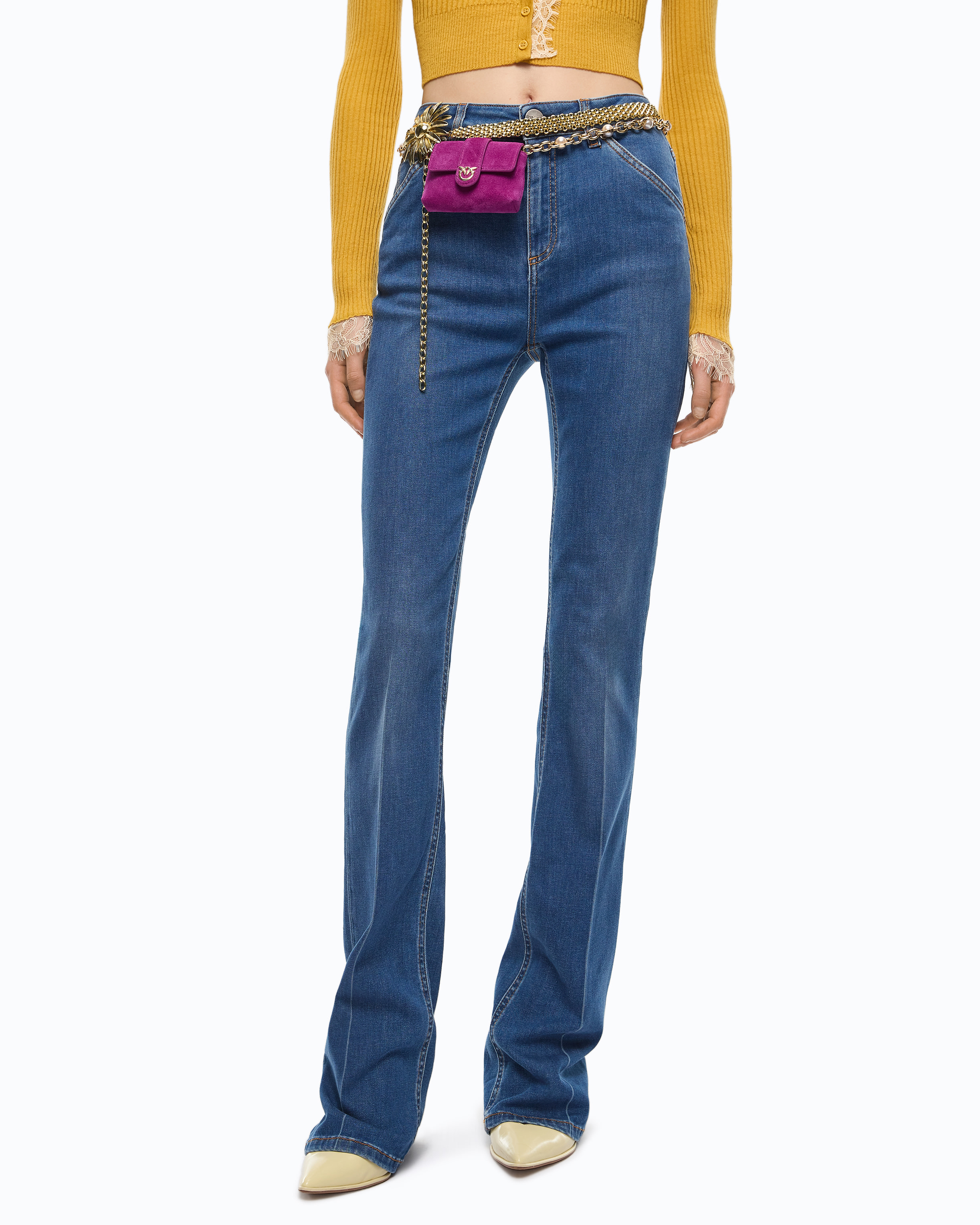 Five-pocket flared jeans PINKO Blue