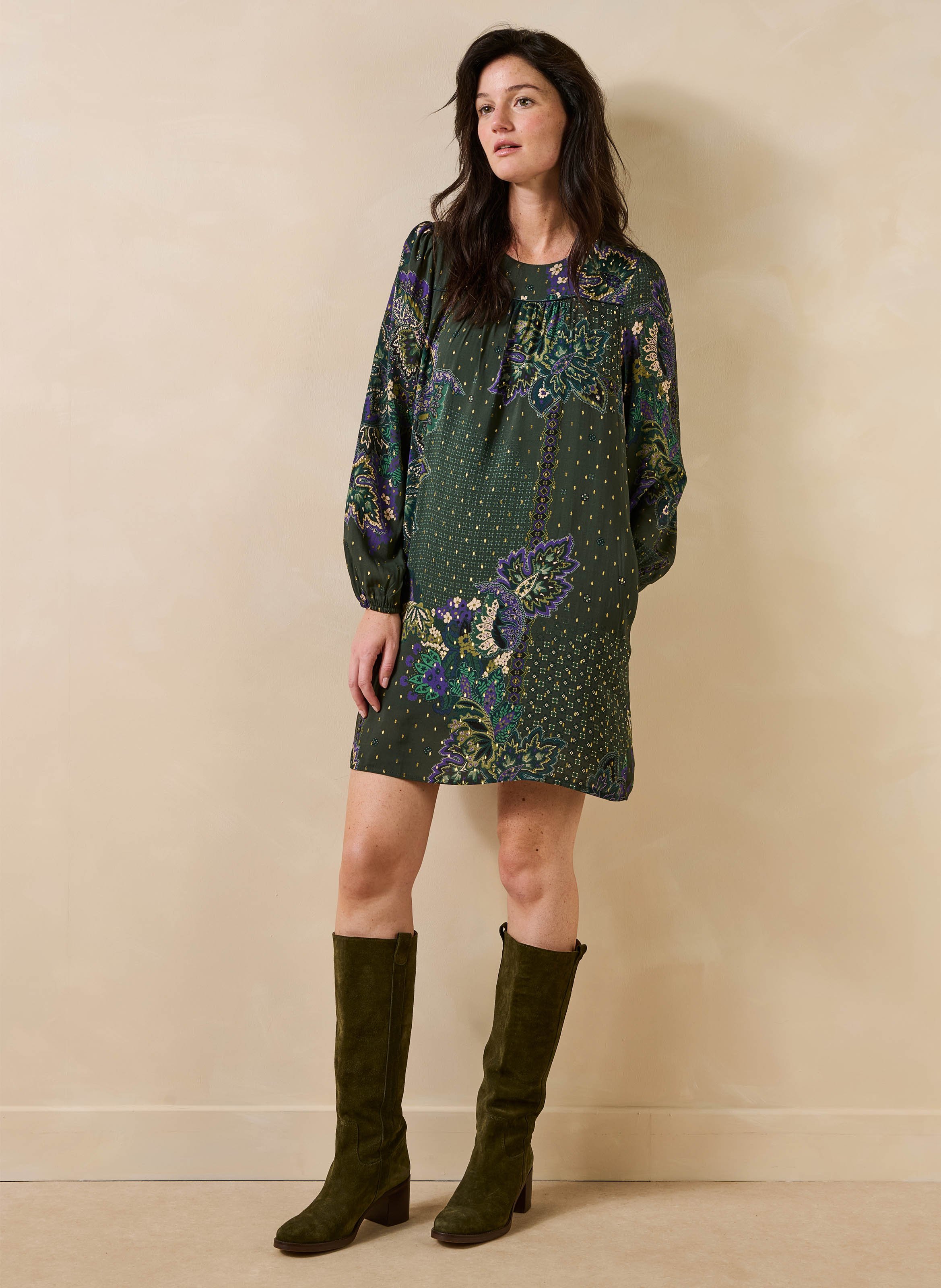 Heeled suede boots LA FEE MARABOUTEE Green