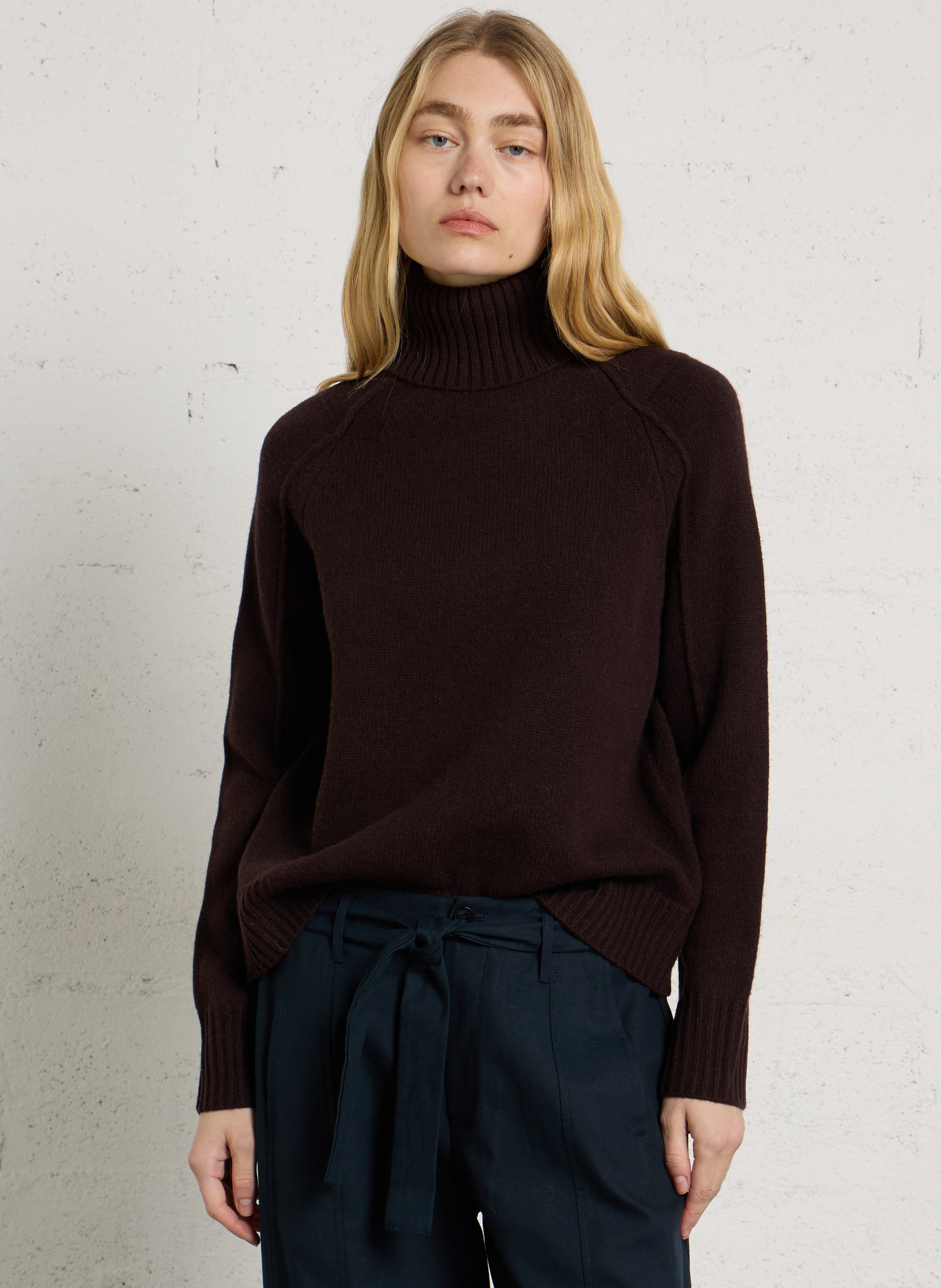 Wool turtleneck sweater MAISON 123 Brown